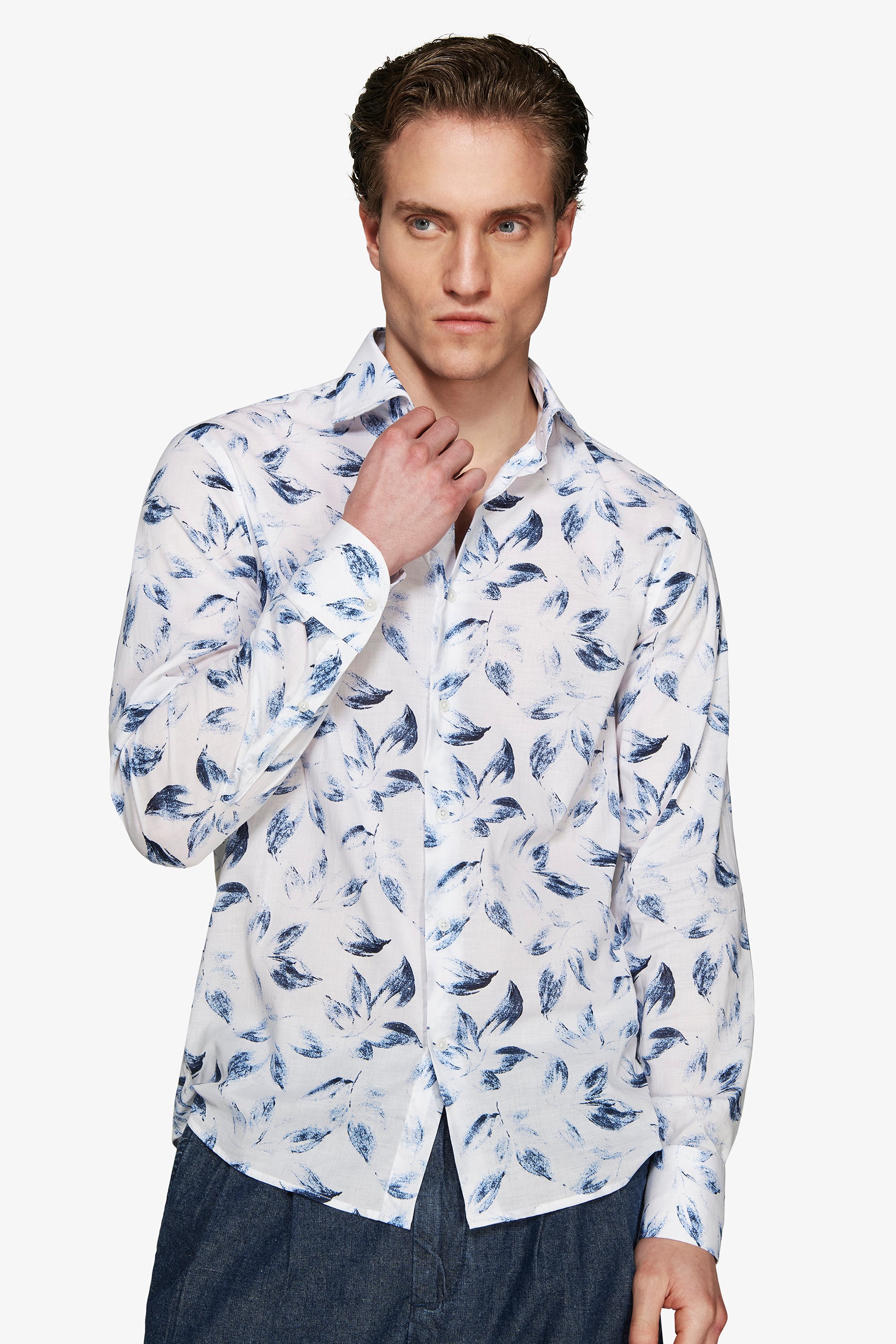 Camicia stampa all over blu-Dan John