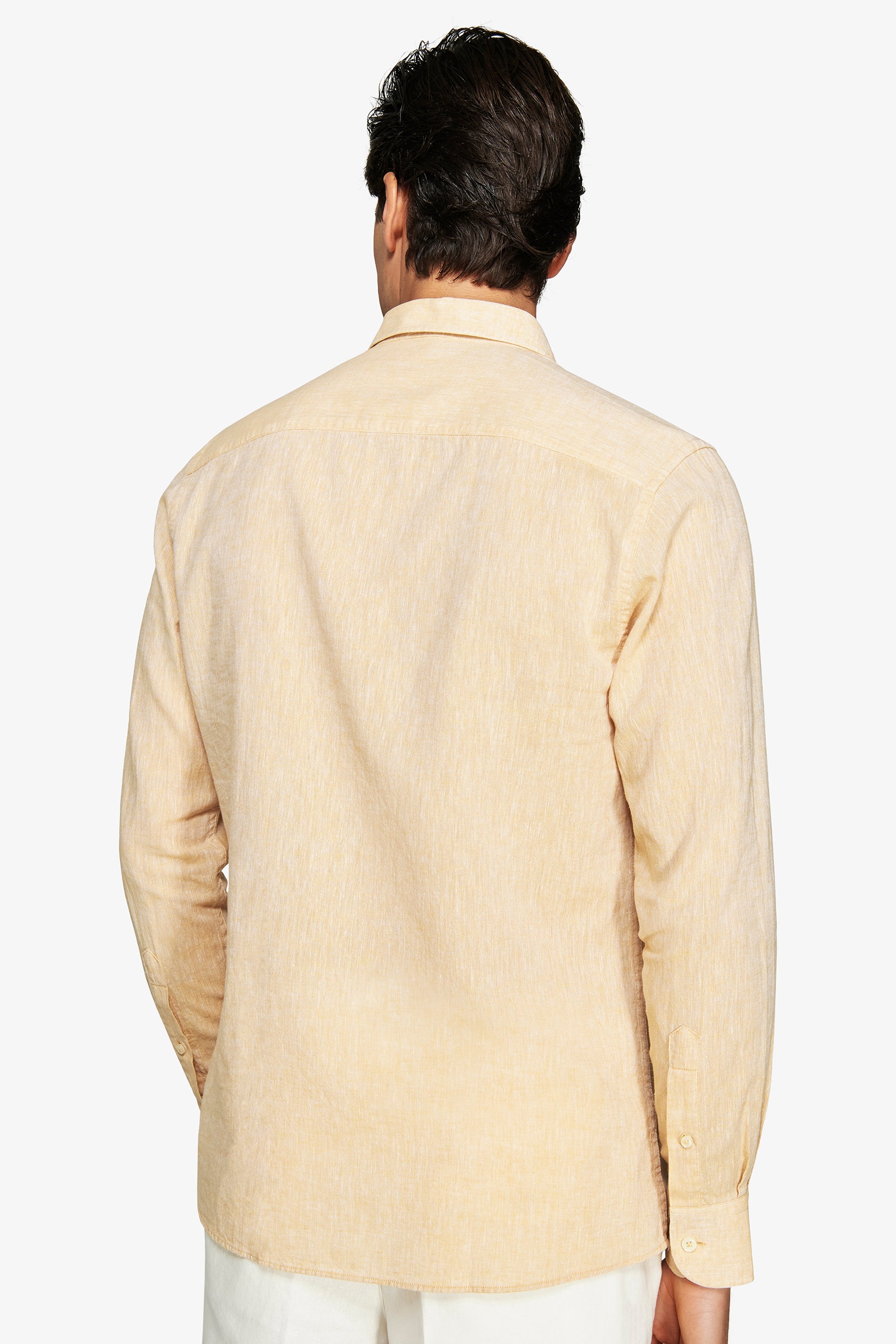 Chemise jaune décontractée en polylin