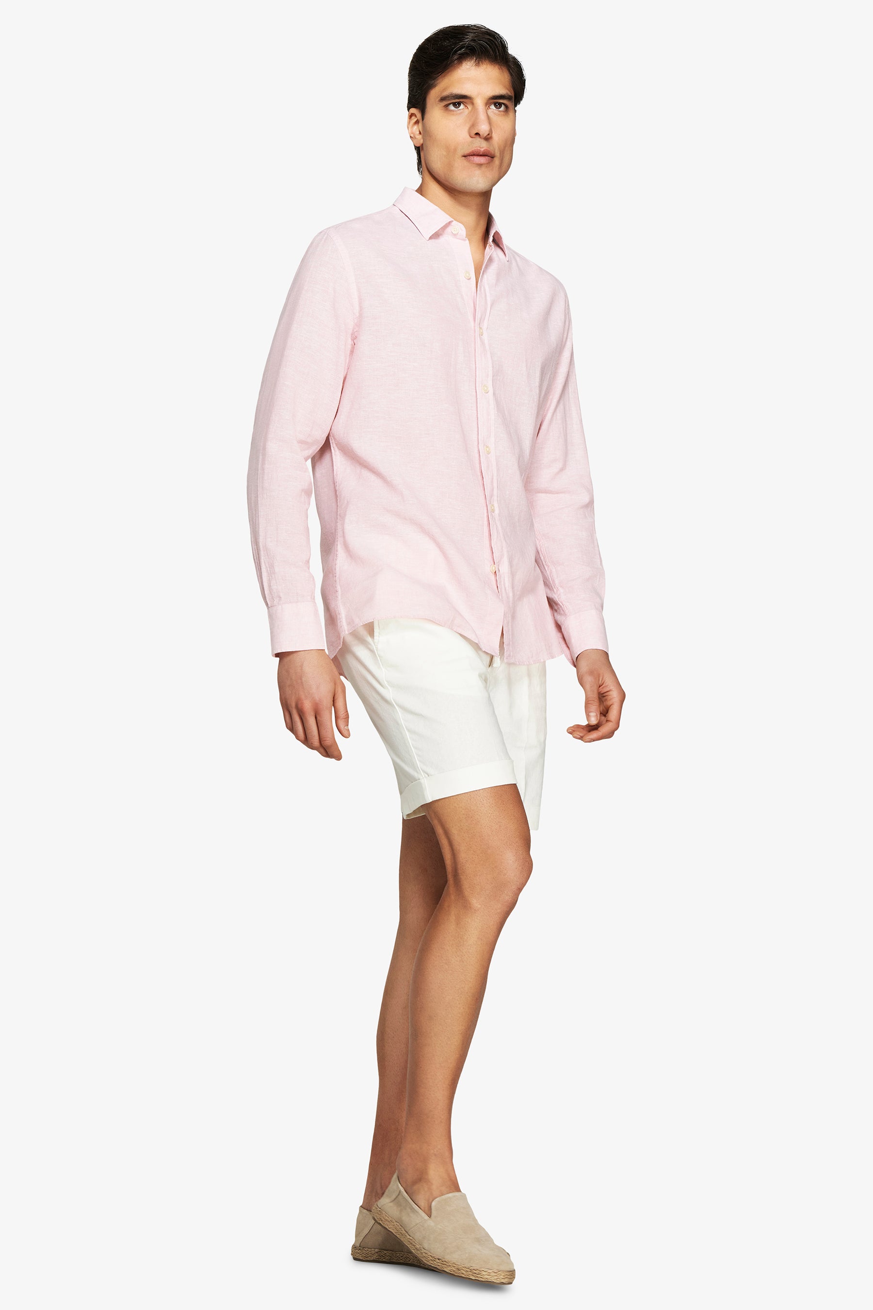 Chemise rose décontractée en polylin