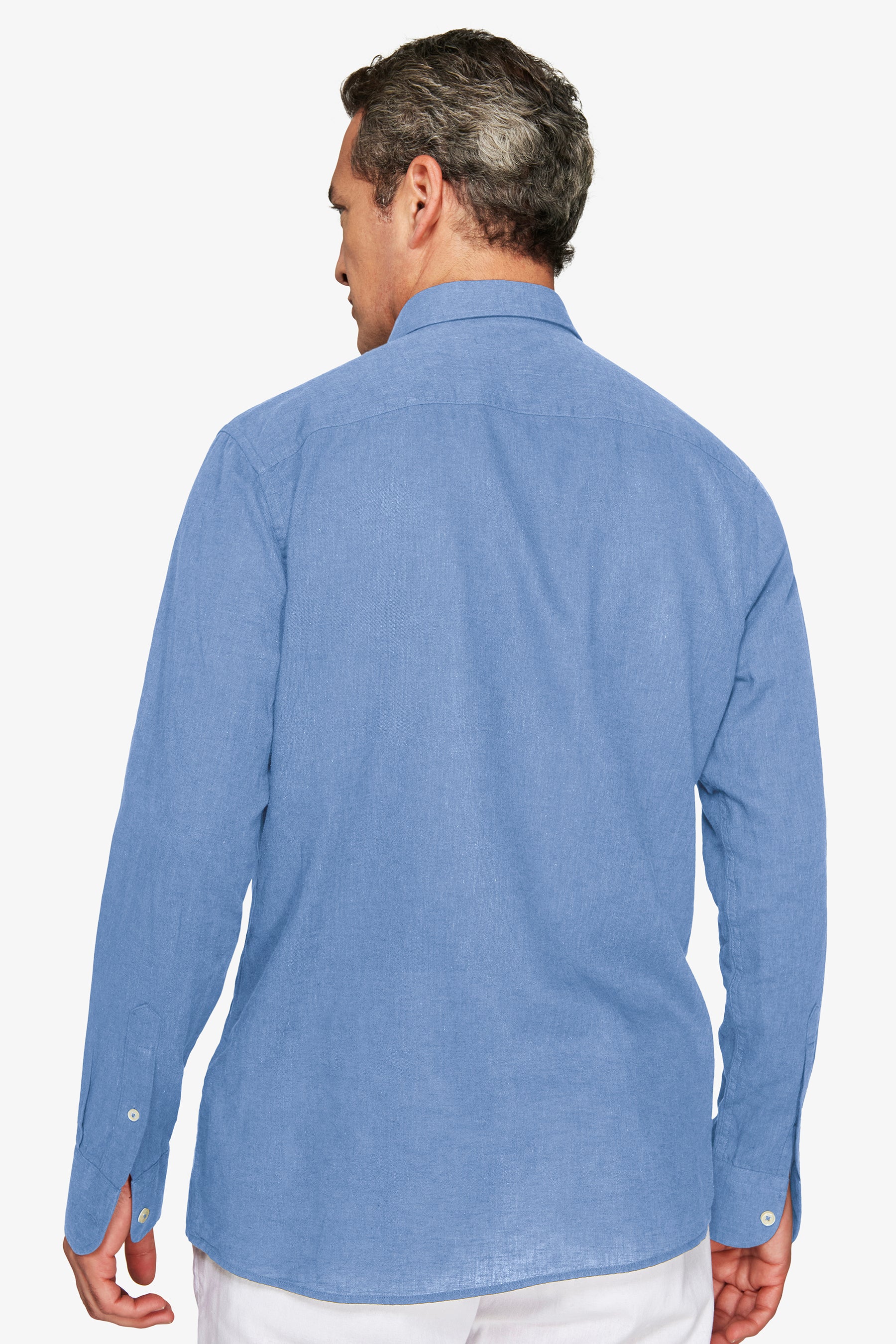 Chemise décontractée en polylin bleu turquoise