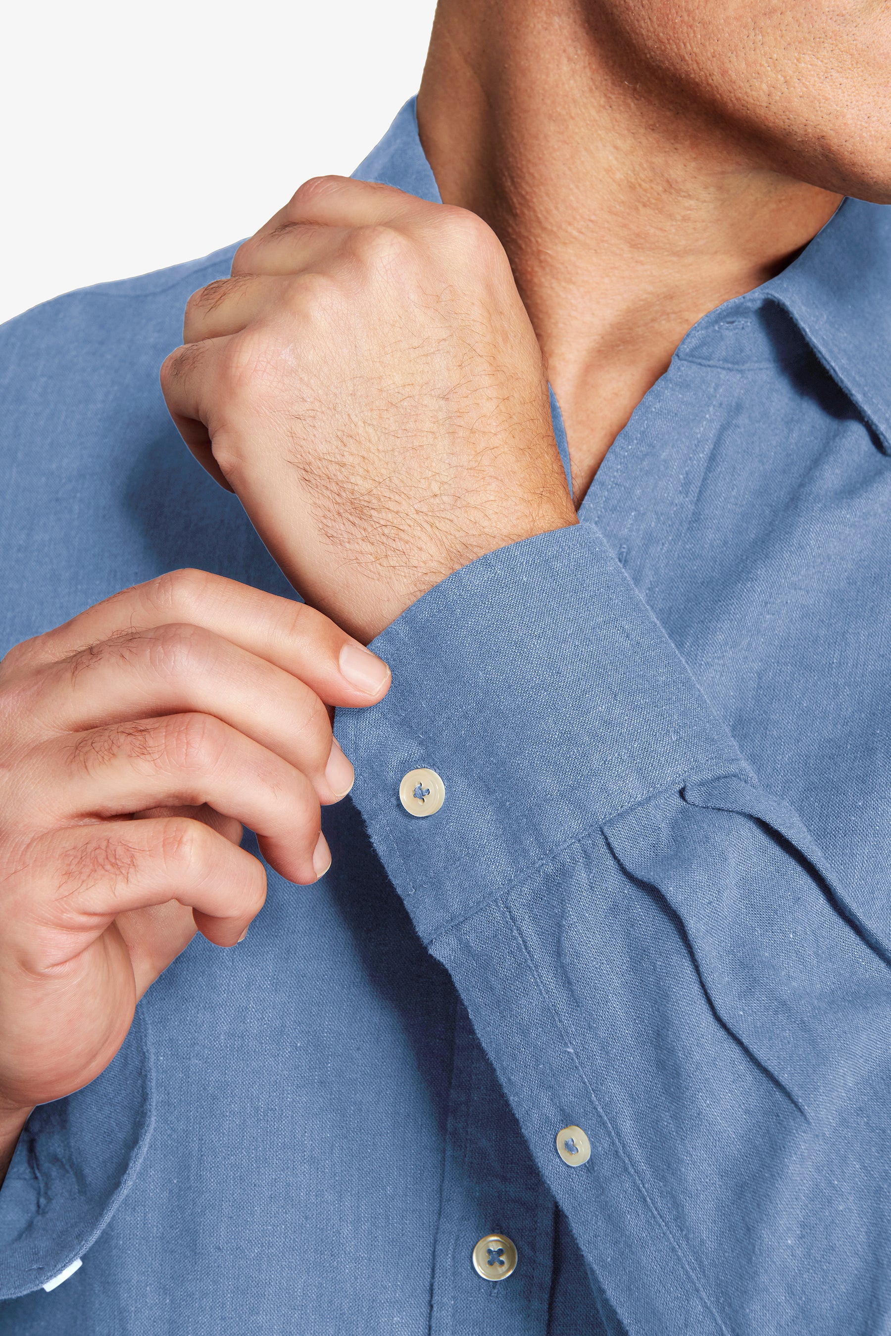 Chemise décontractée en polylin bleu turquoise