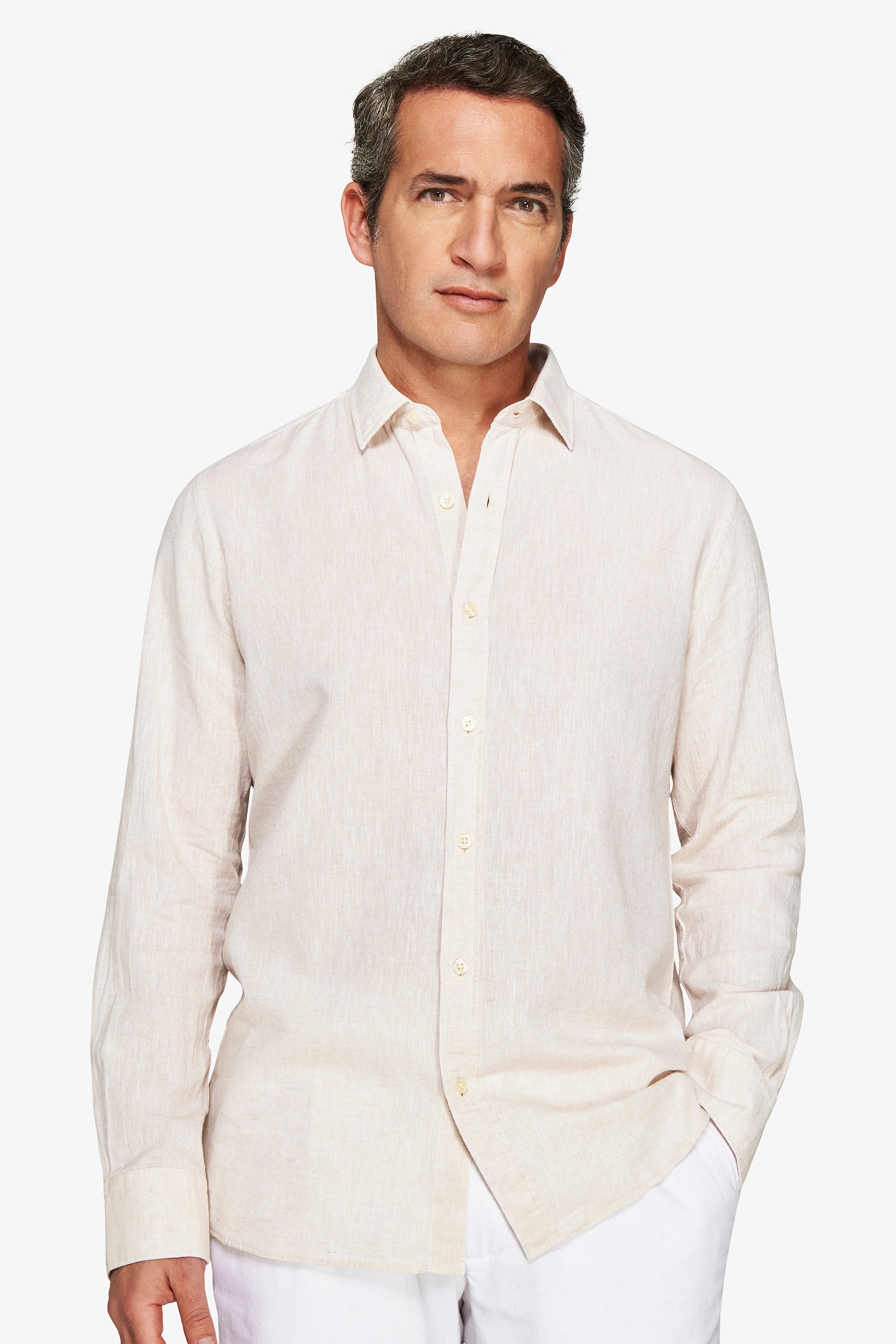 Camicia misto lino relaxed beige-Dan John