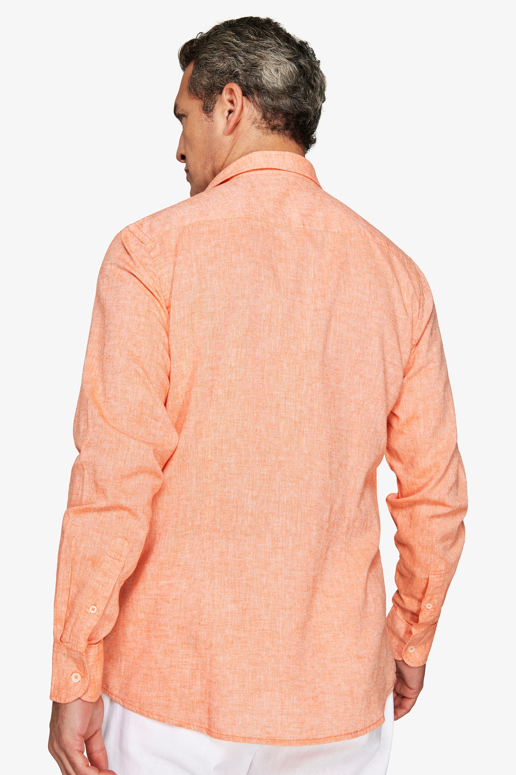 Chemise décontractée en polylin orange