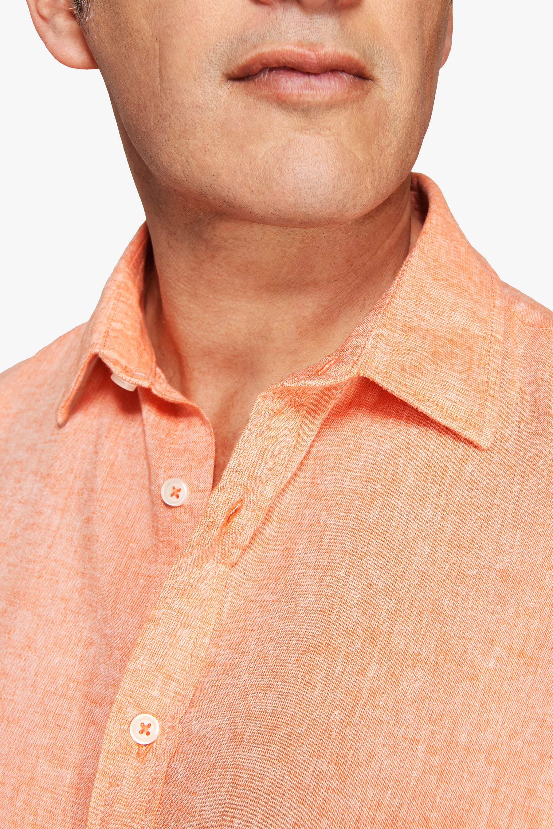 Camicia misto lino relaxed arancio