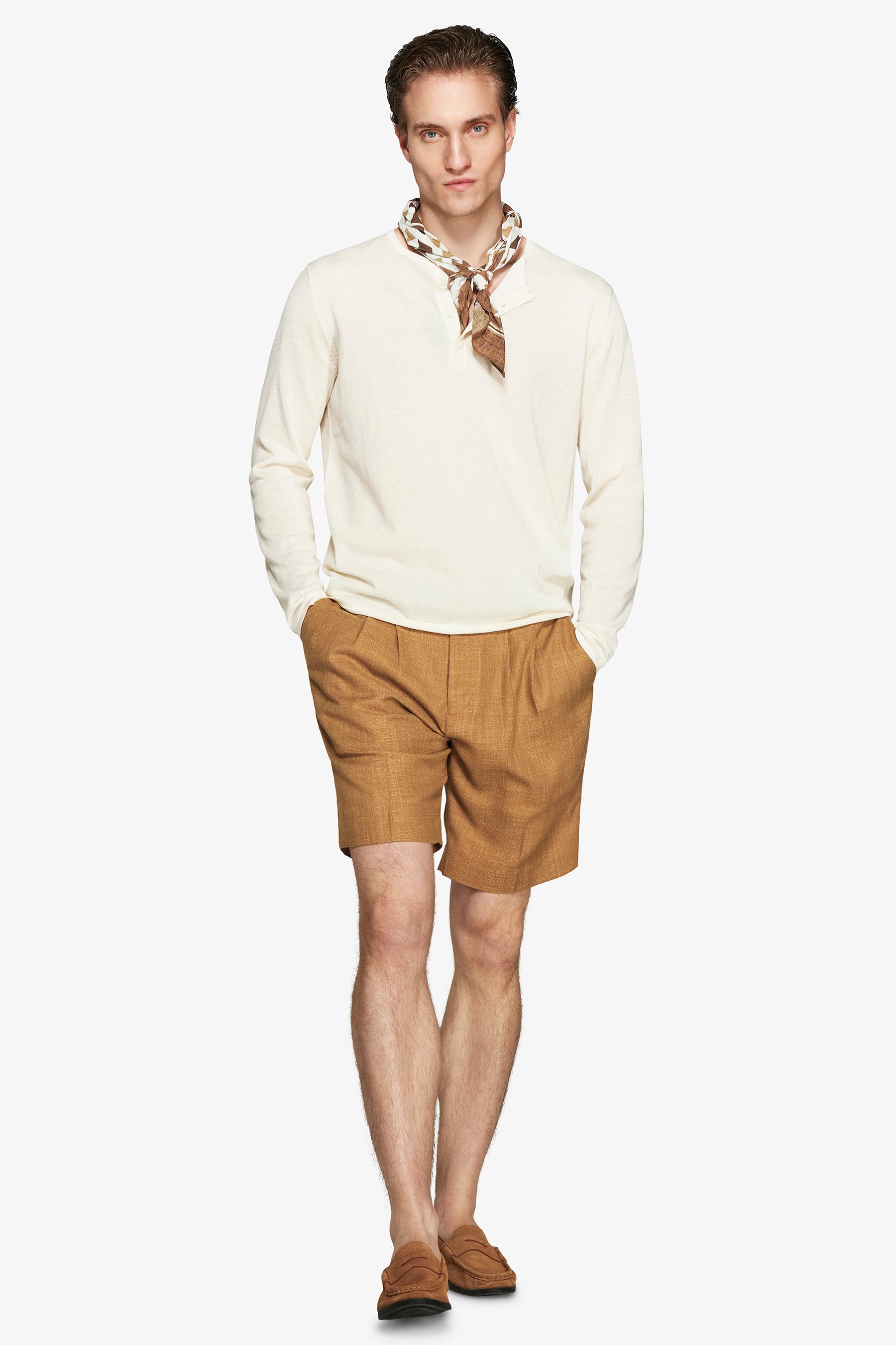 Maglia misto lino chester burro