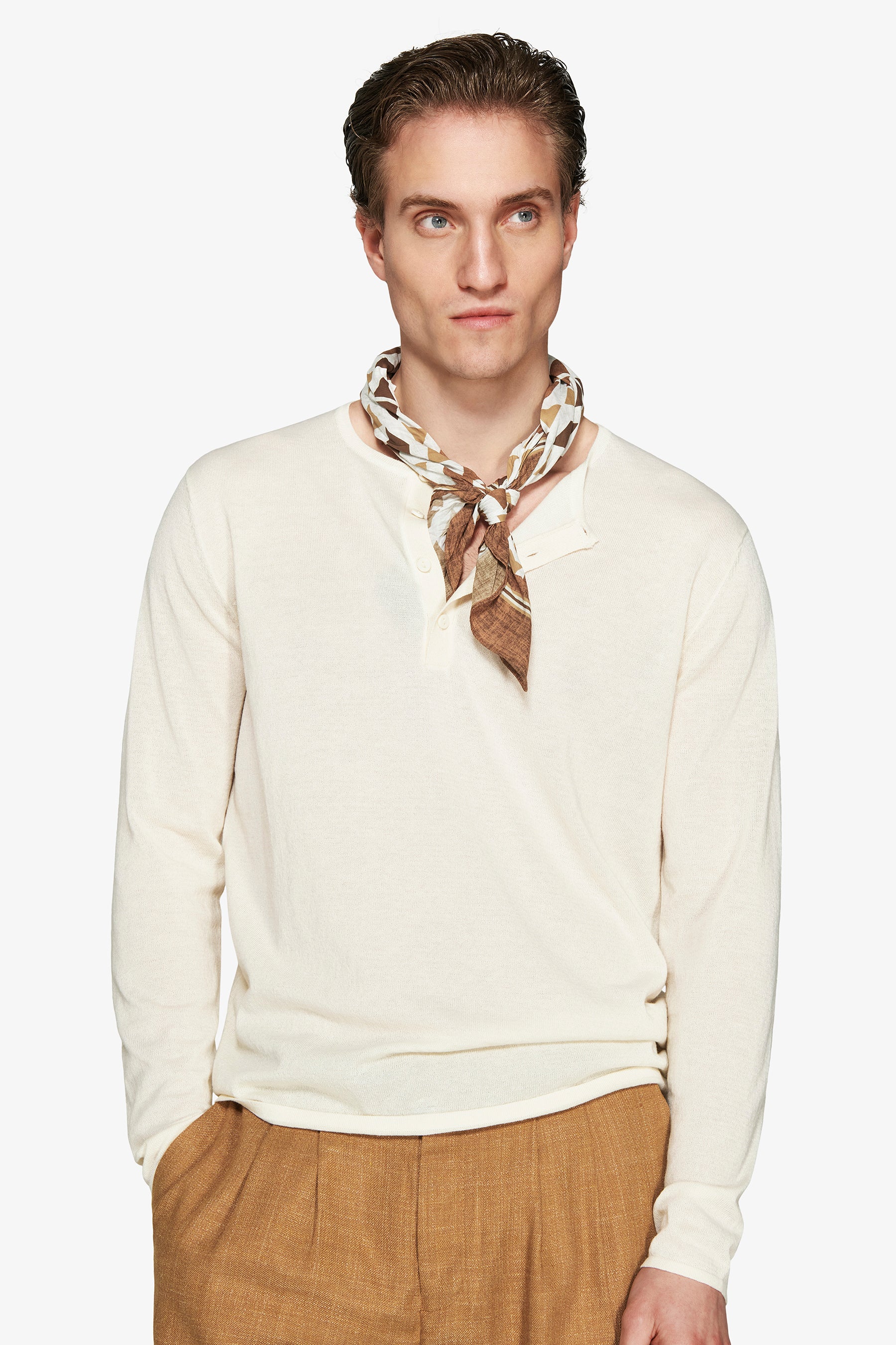 Maglia misto lino chester burro