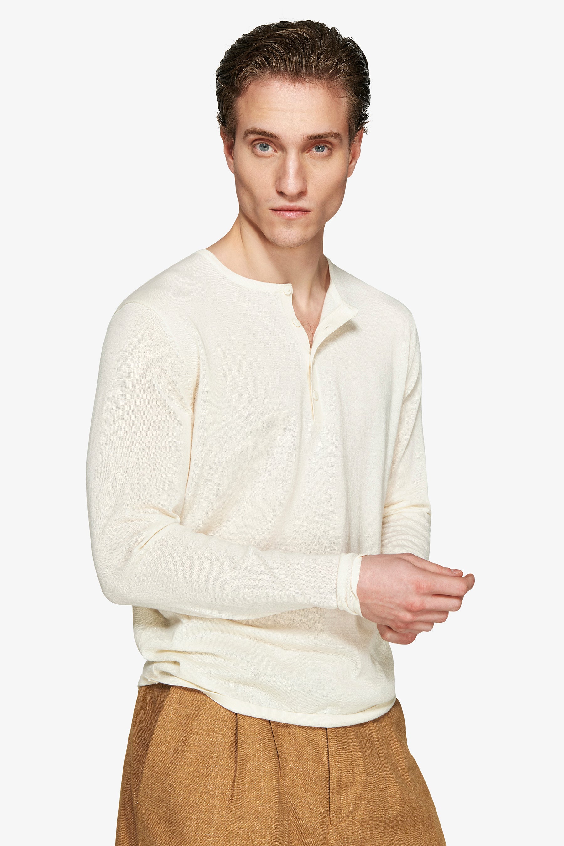 Maglia misto lino chester burro