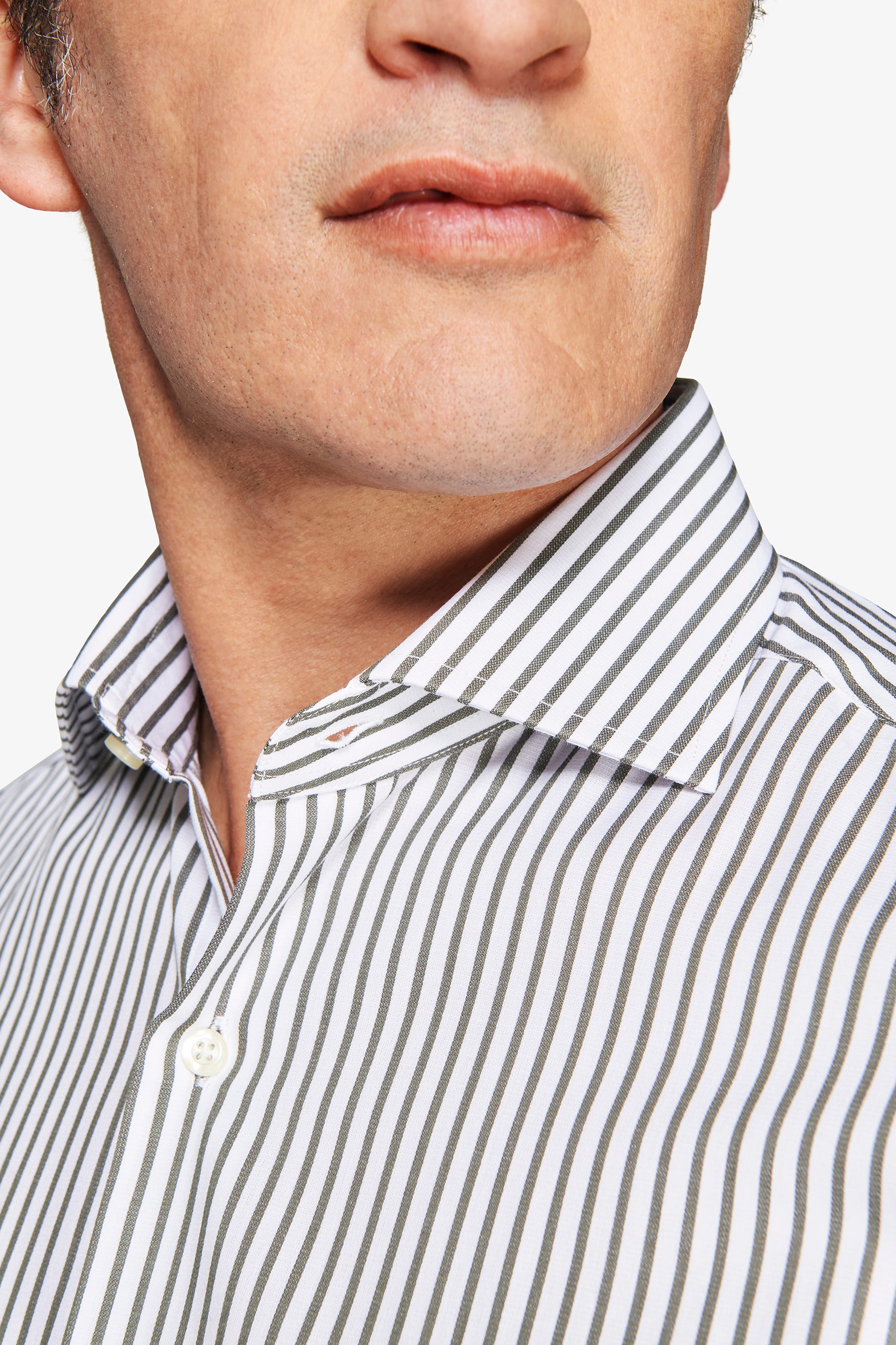 Camicia a righe fine verde-Dan John