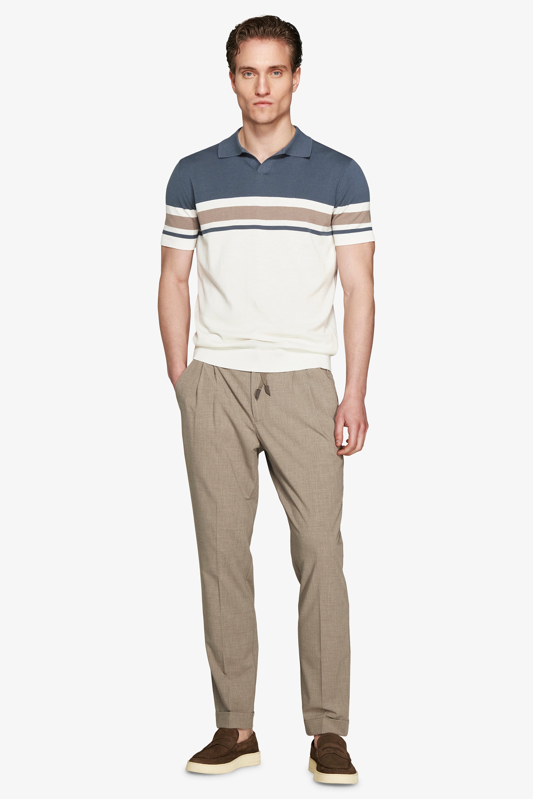 Avion striped knit polo