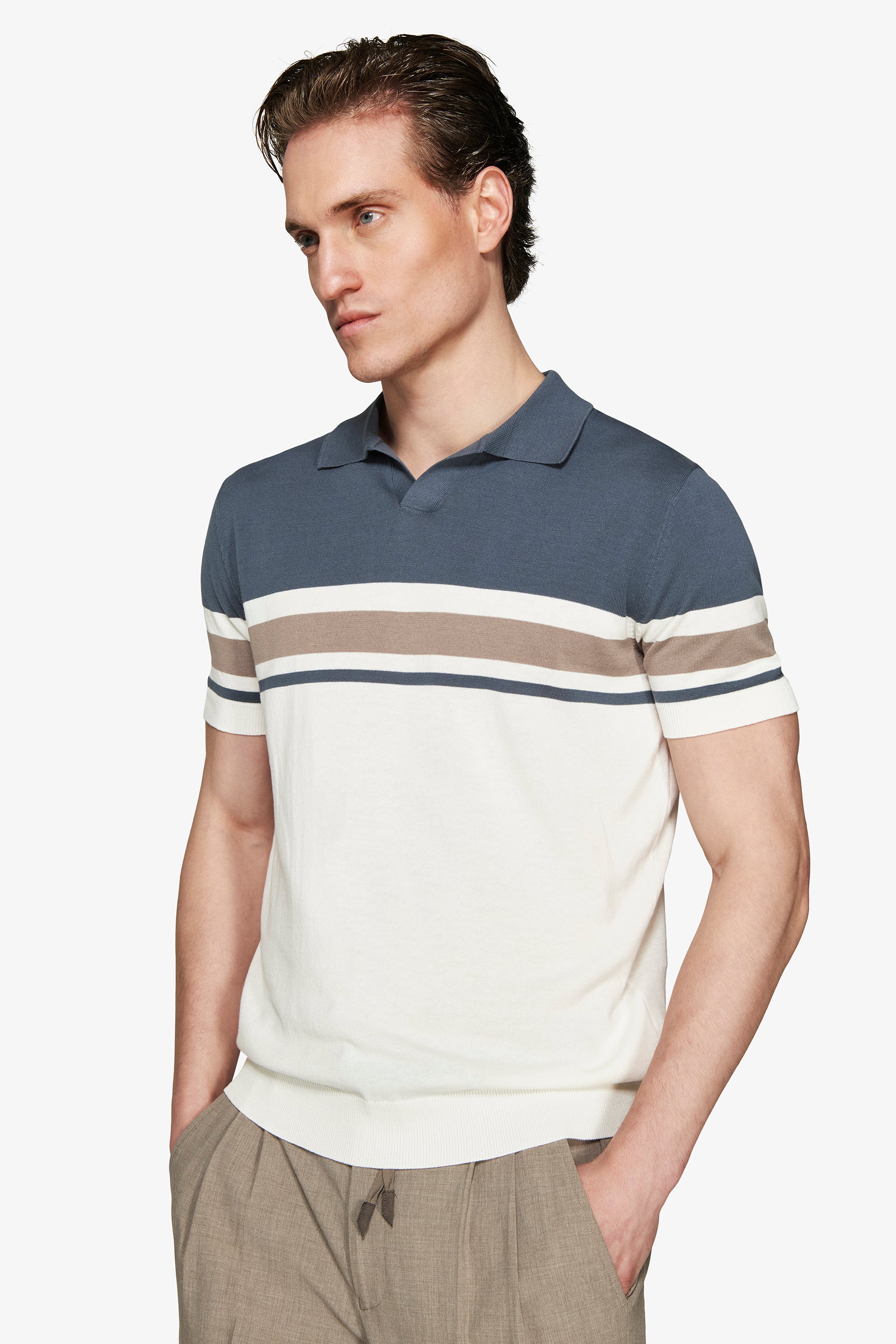 Avion striped knit polo