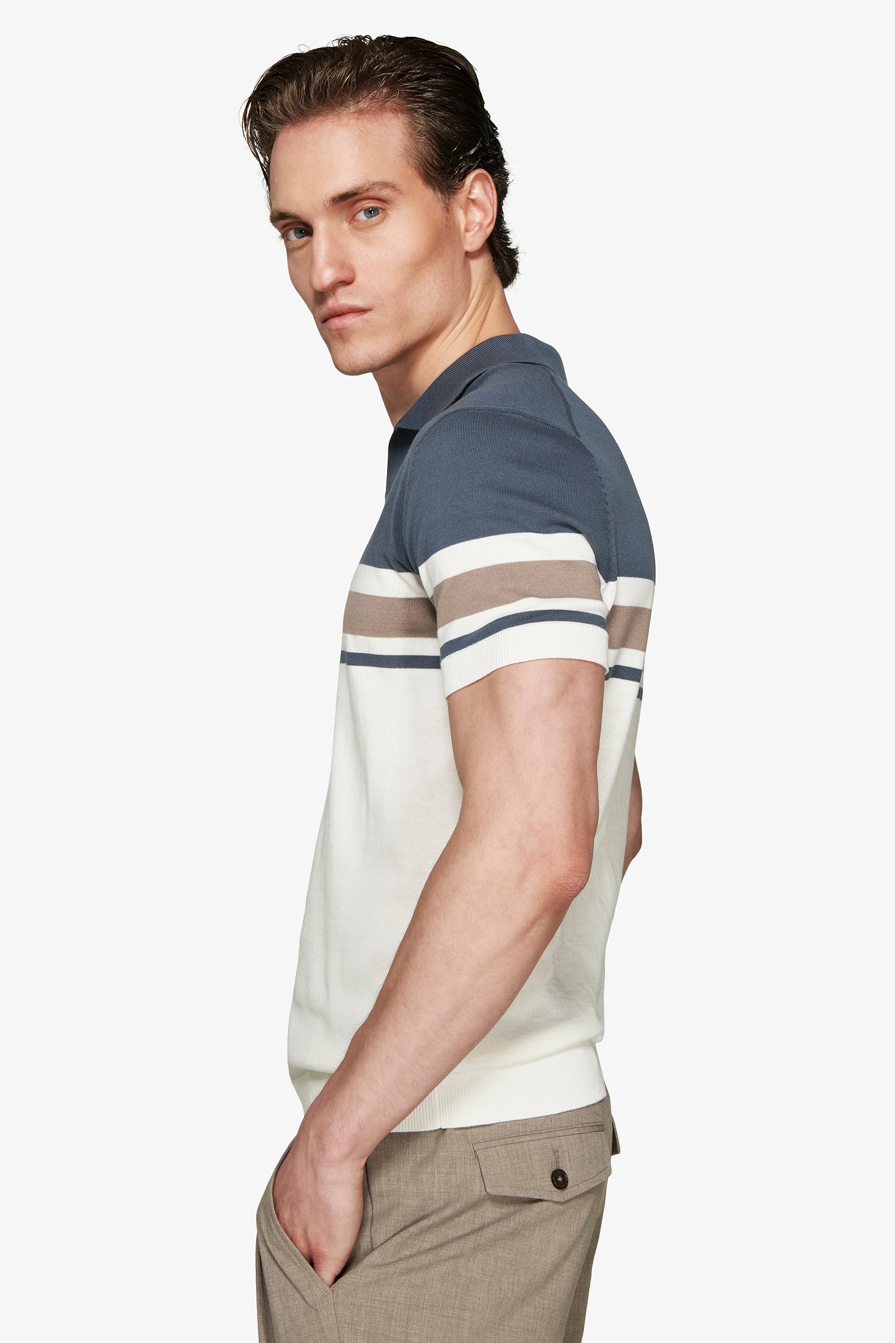 Avion striped knit polo
