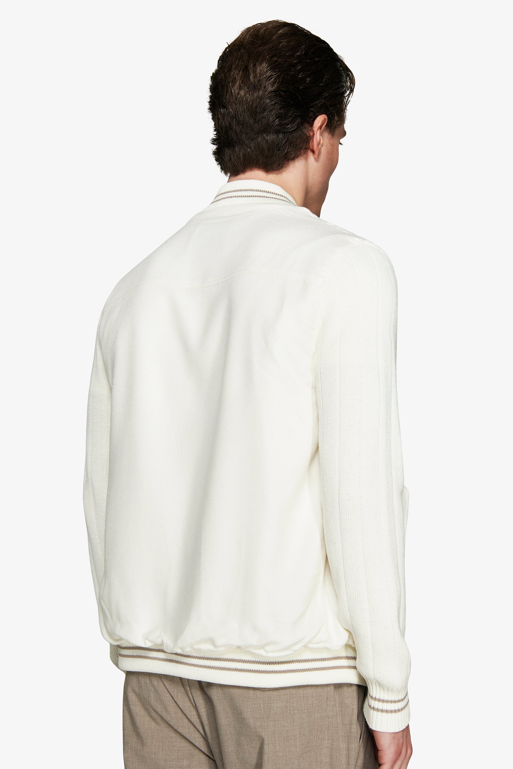 Bomber misto lino bimaterico panna DNJ-Dan John