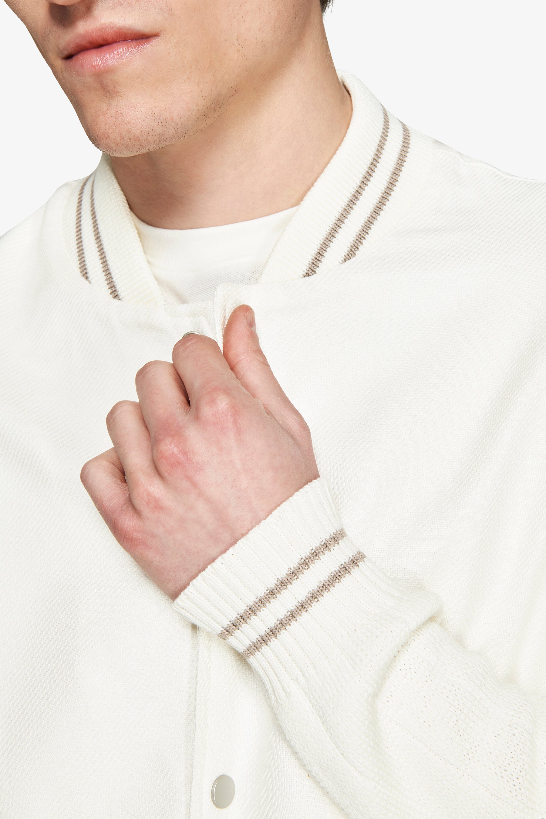 Bomber misto lino bimaterico panna DNJ-Dan John
