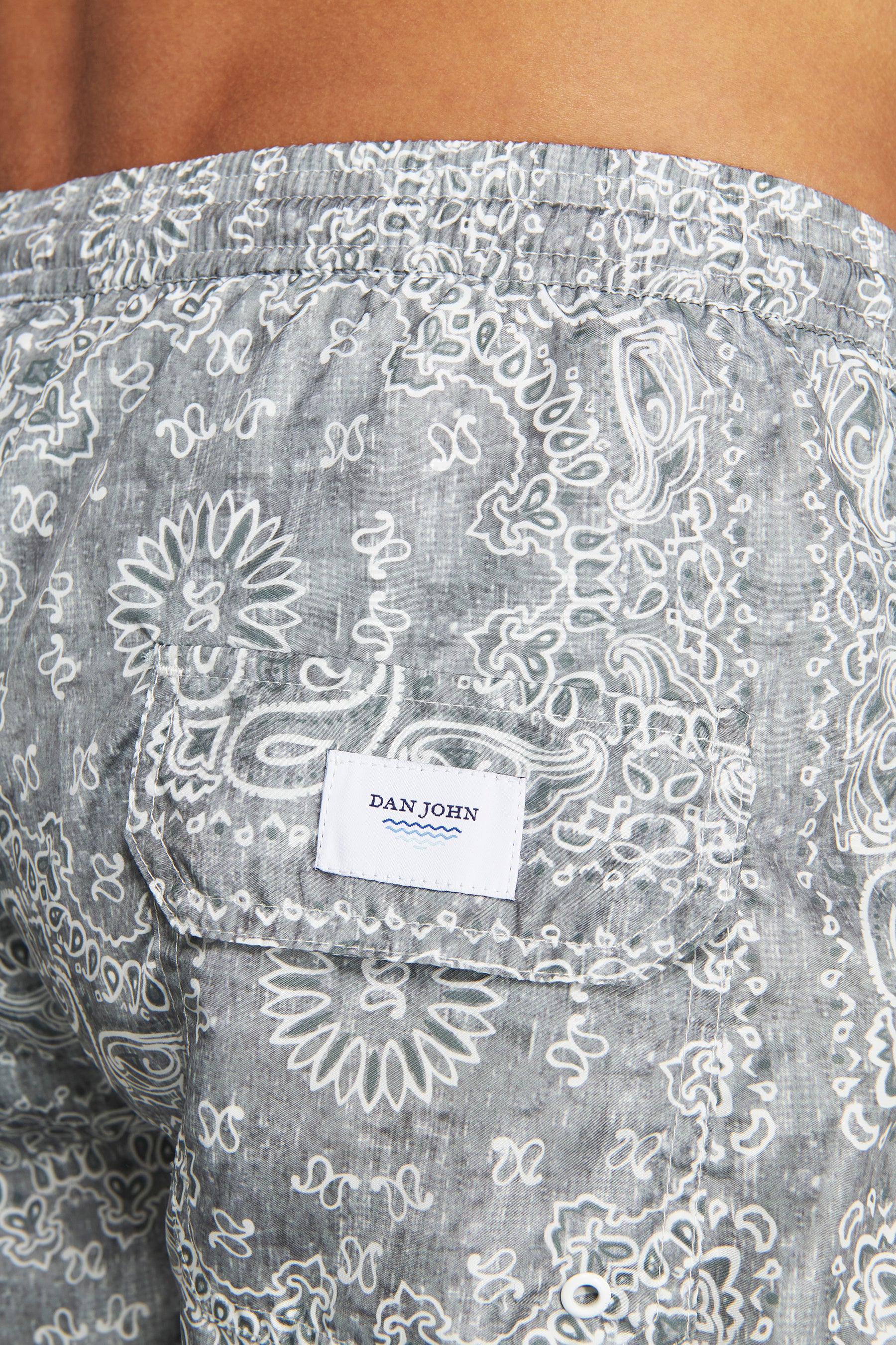 Sage floral print swim trunks