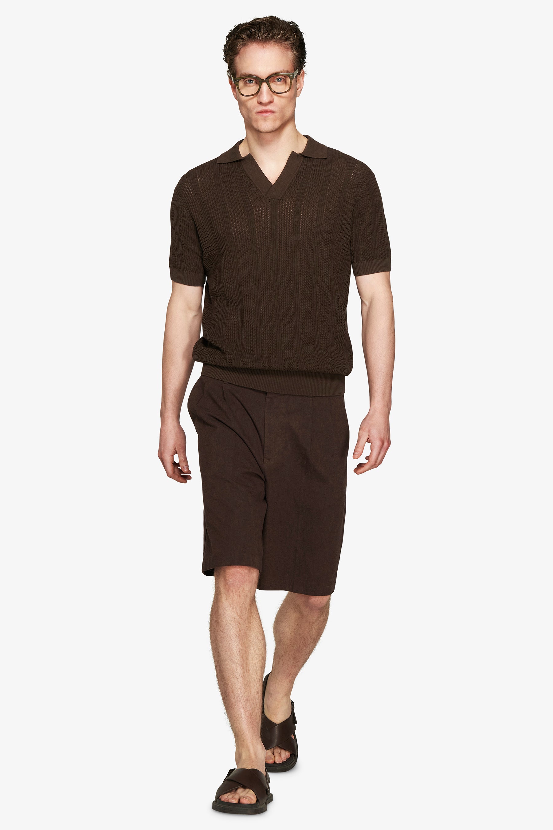 Polo in maglia armaturata moro "Volume"