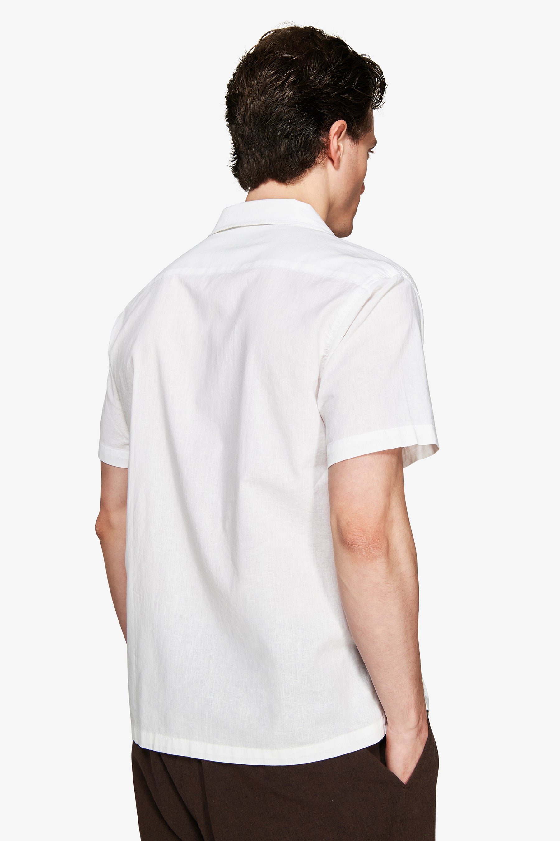 VOLUME White Hawaiian linen blend shirt