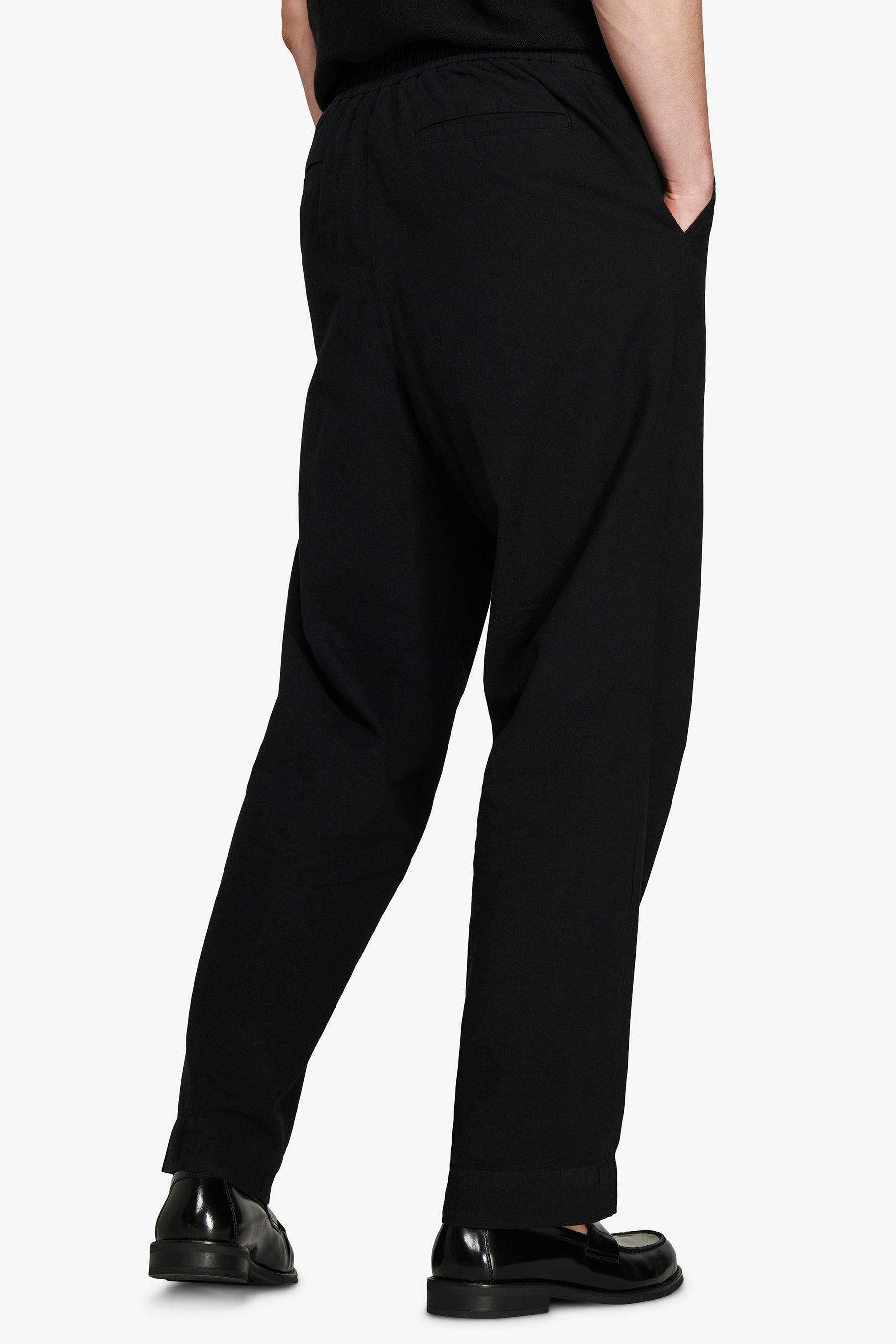 Pantaloni misto lino neri "Volume"
