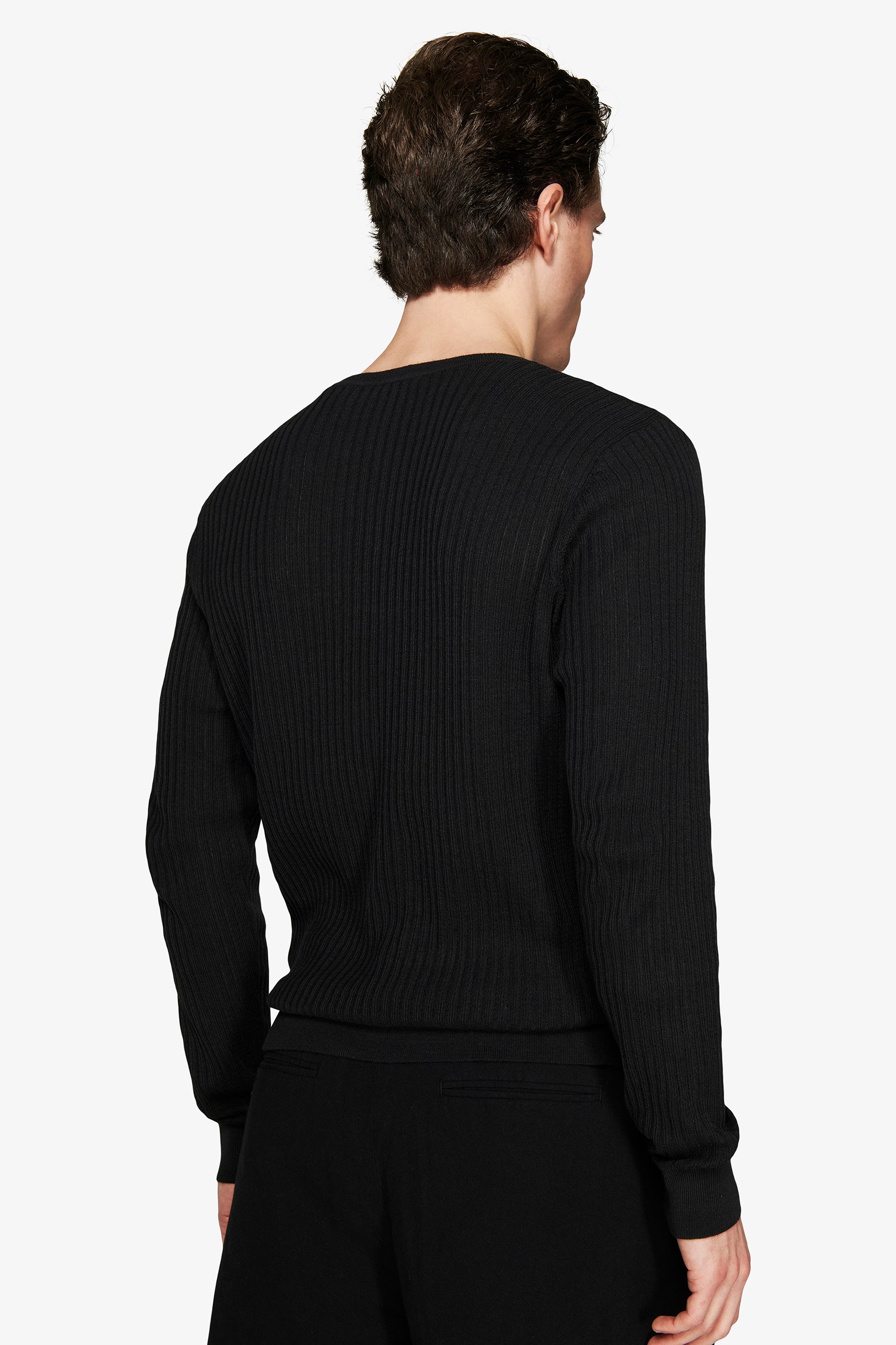 Maglia girocollo misto lino nera-Dan John