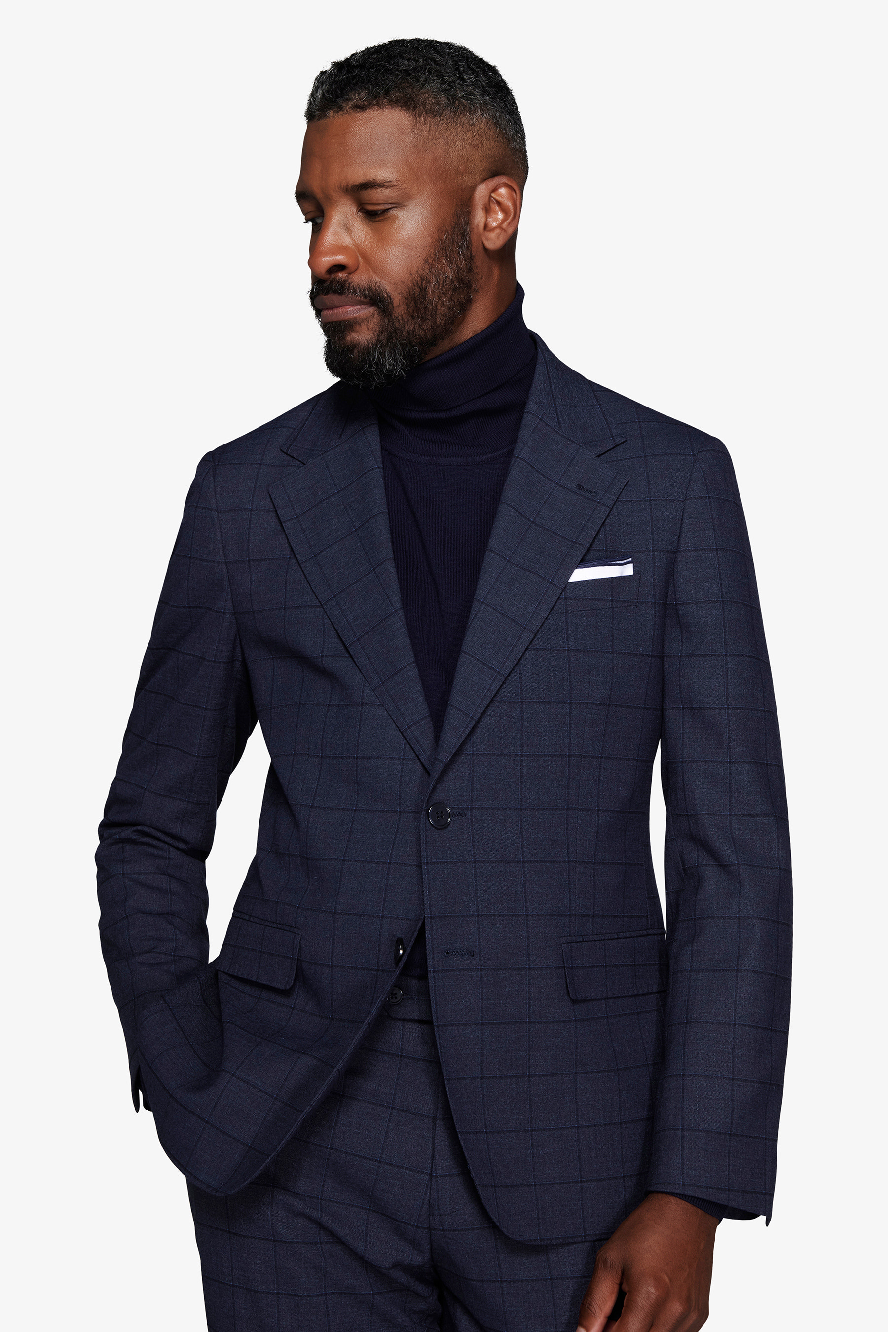 Giacca finestrata blu-Dan John
