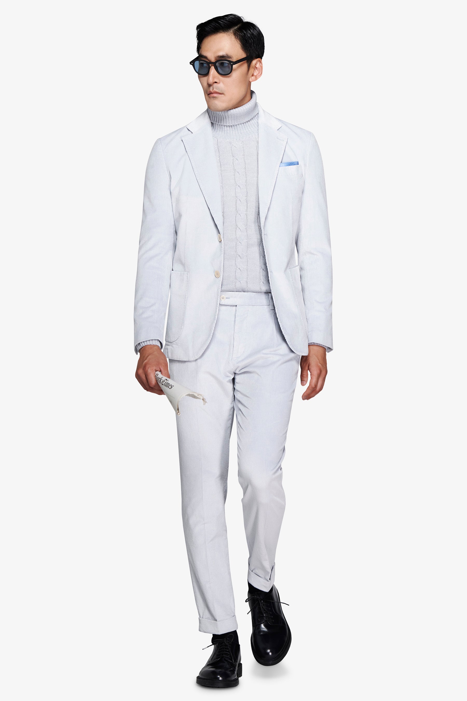 Veste bleu clair en velours côtelé