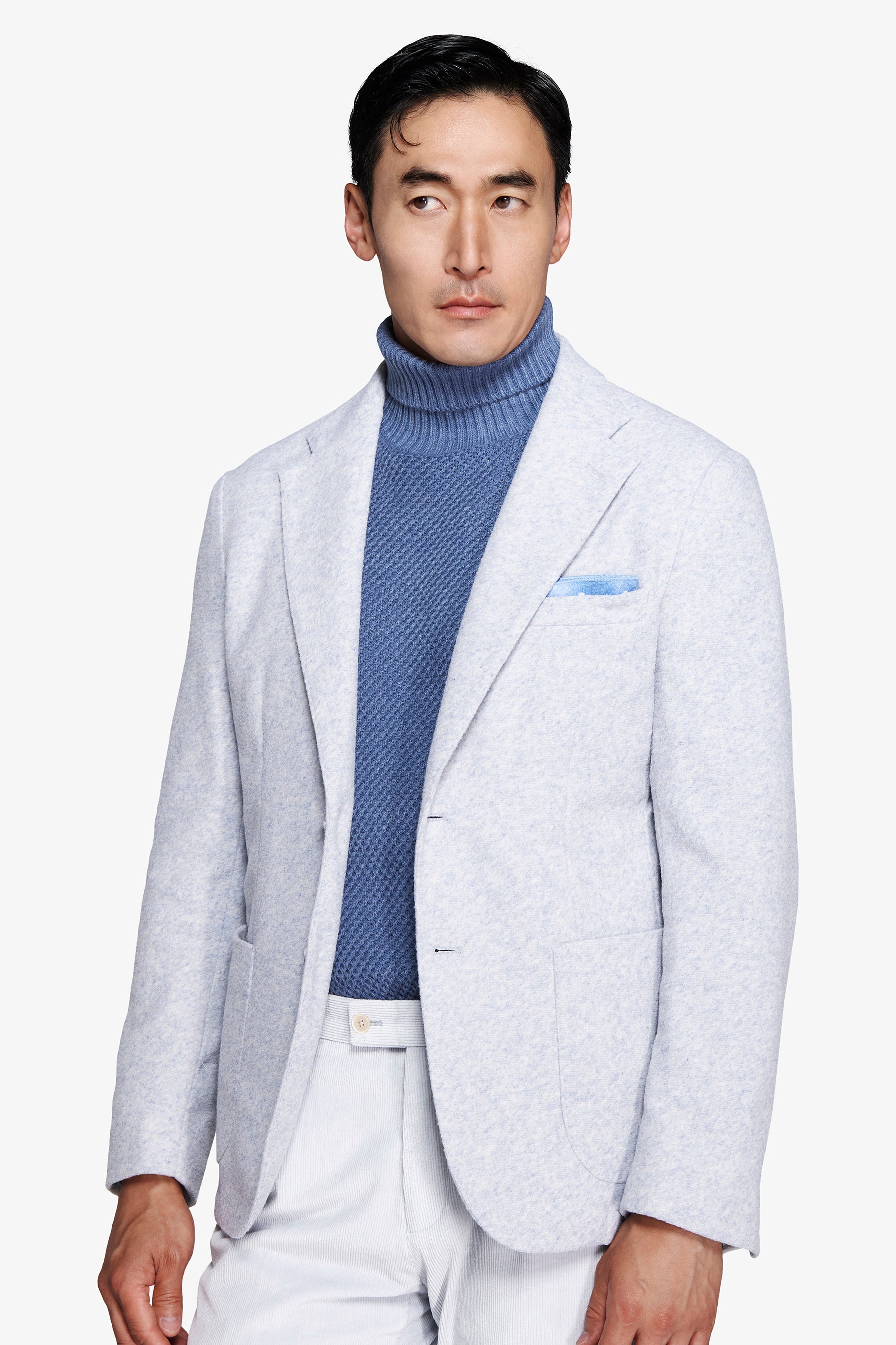 Veste en jersey chiné bleu clair