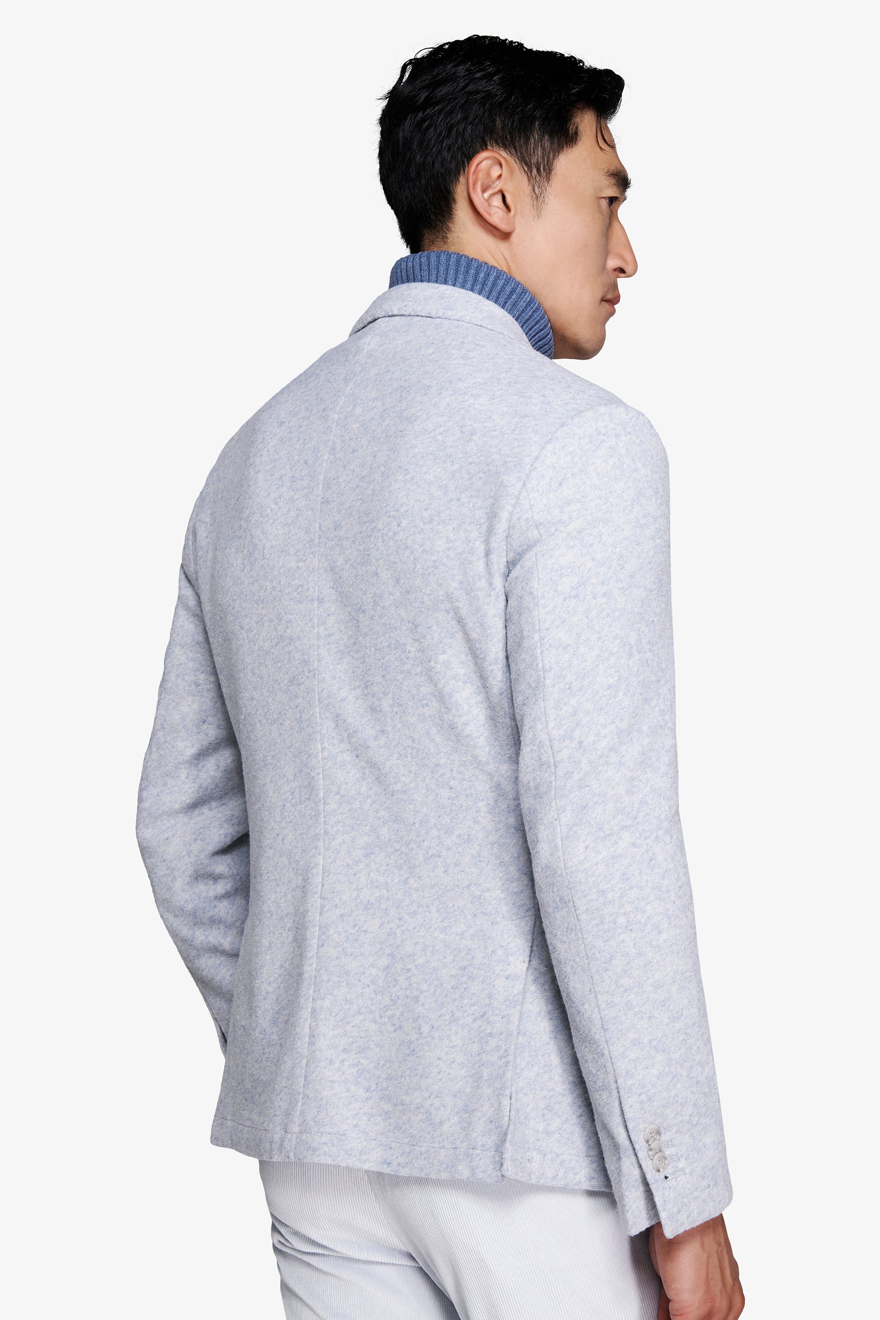 Veste en jersey chiné bleu clair