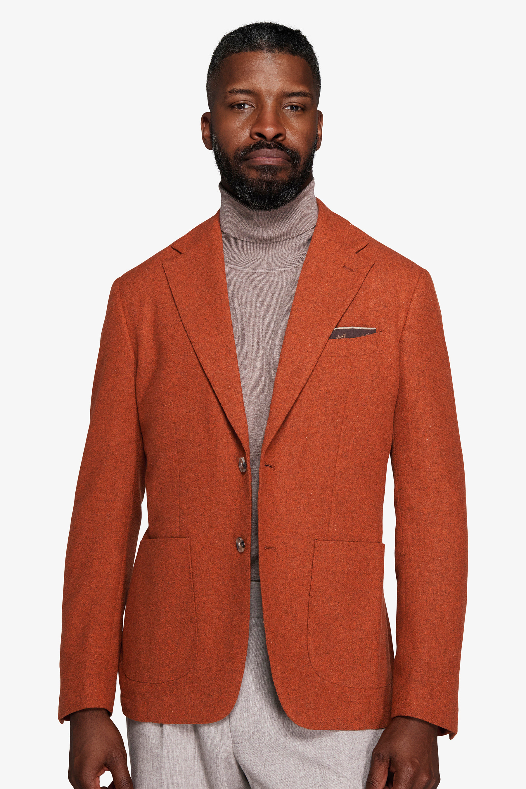 Giacca sfoderata melange arancio-Dan John
