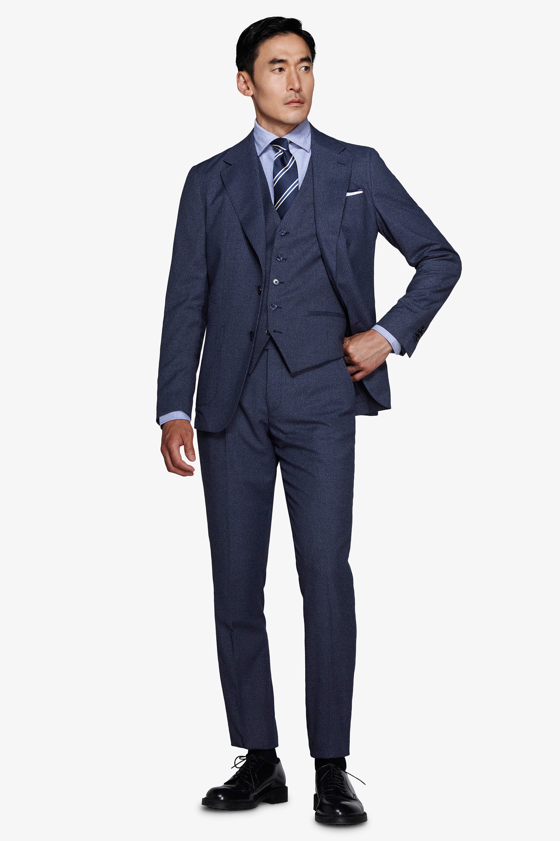 Americana pata de gallo azul bebé