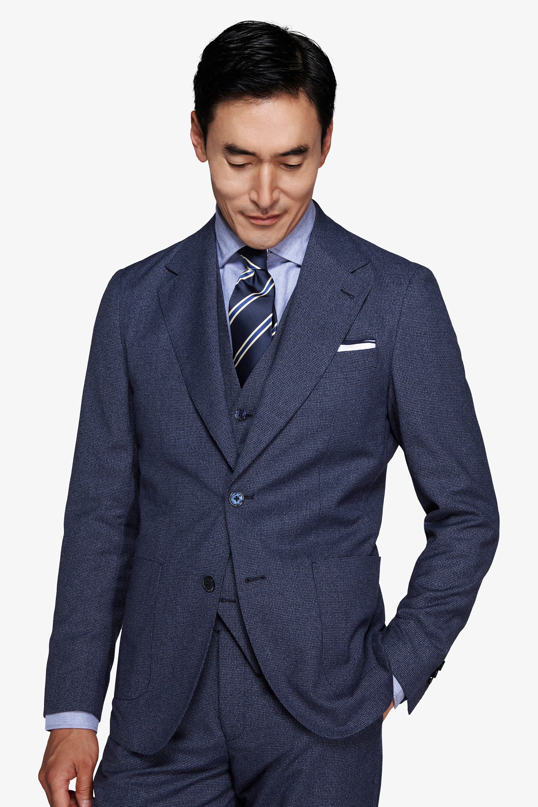 Americana pata de gallo azul bebé