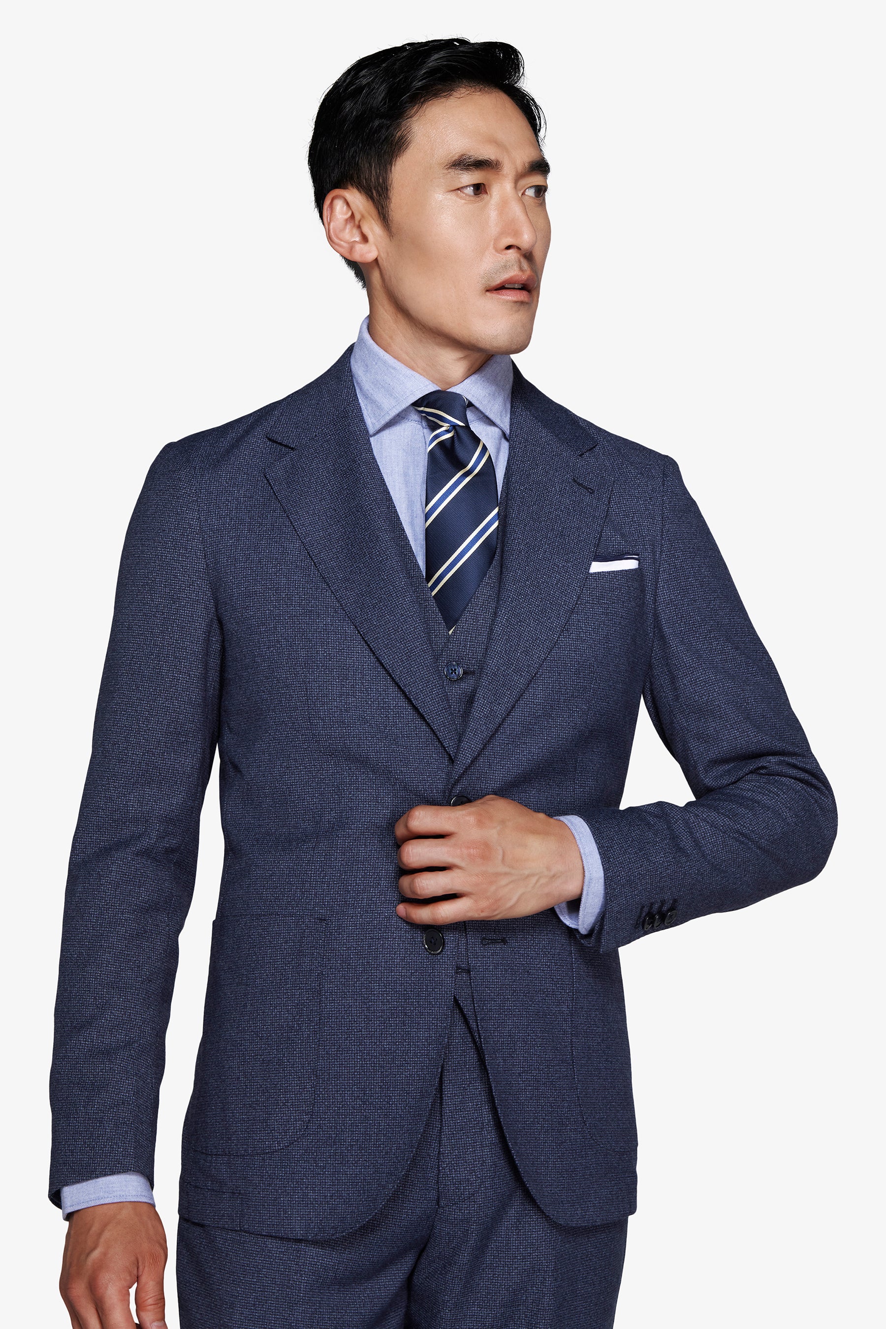 Americana pata de gallo azul bebé