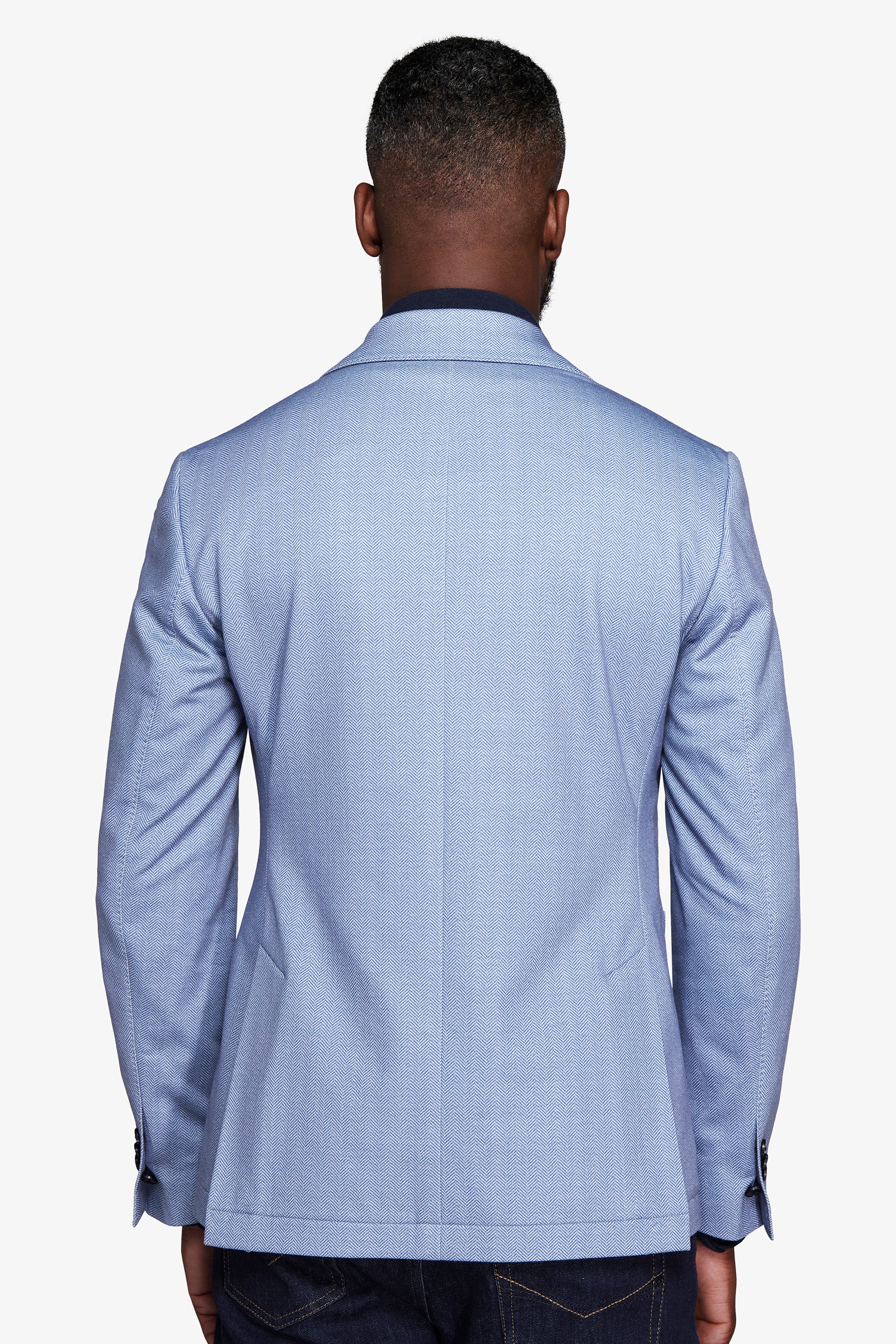 Light blue Herringbone jersey blazer