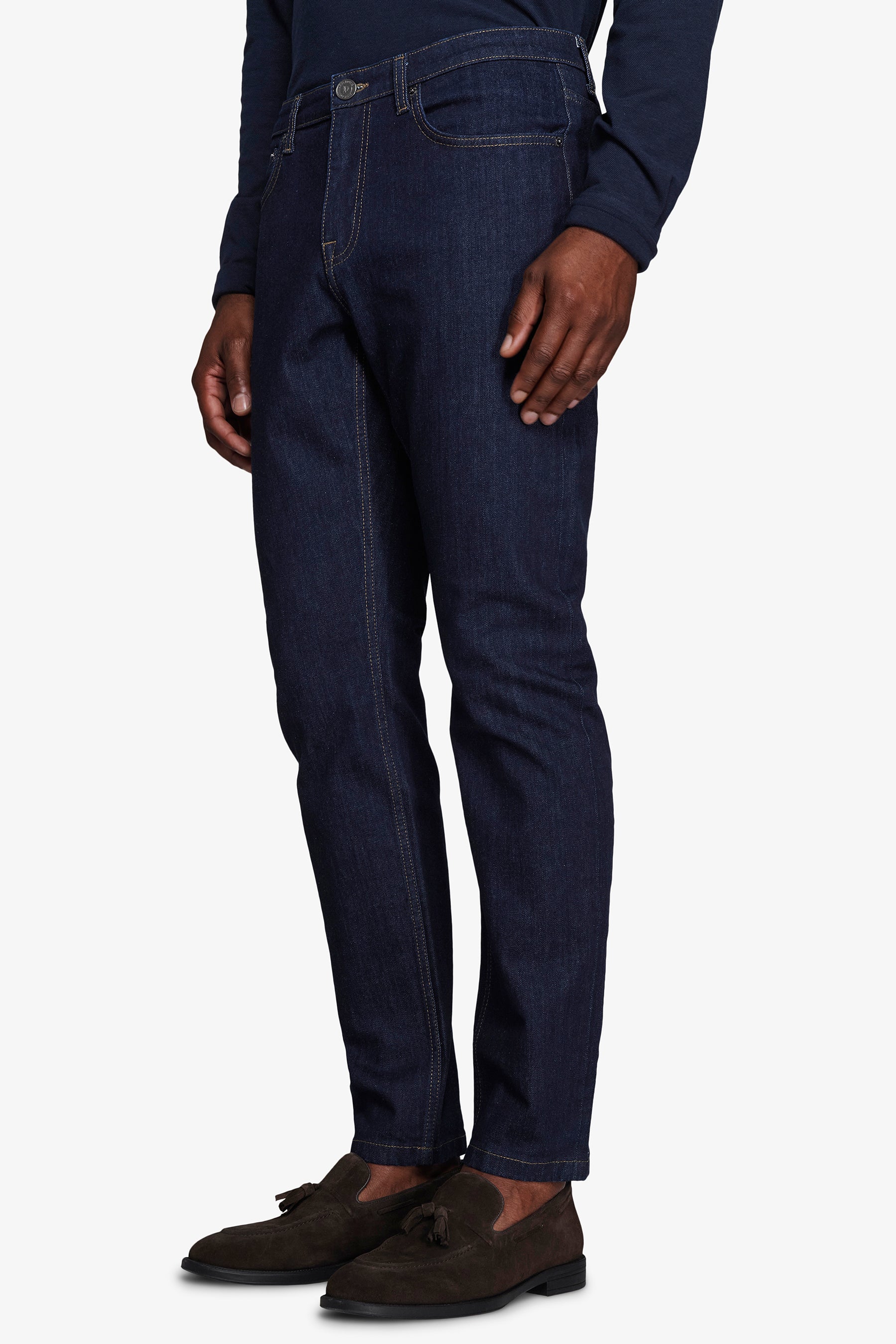 Pantalon denim bleu foncé
