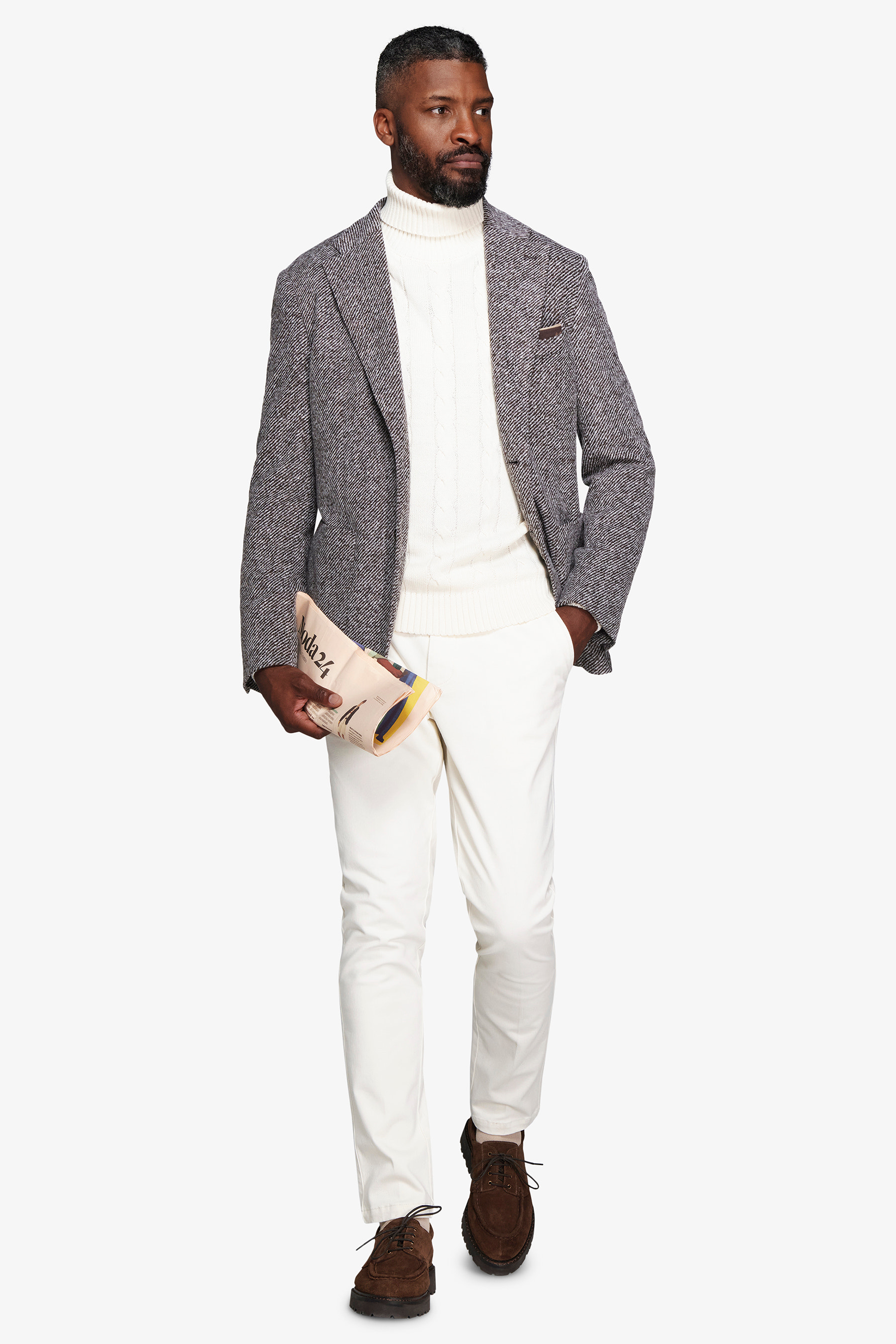 Giacca jersey diagonale tortora-Dan John