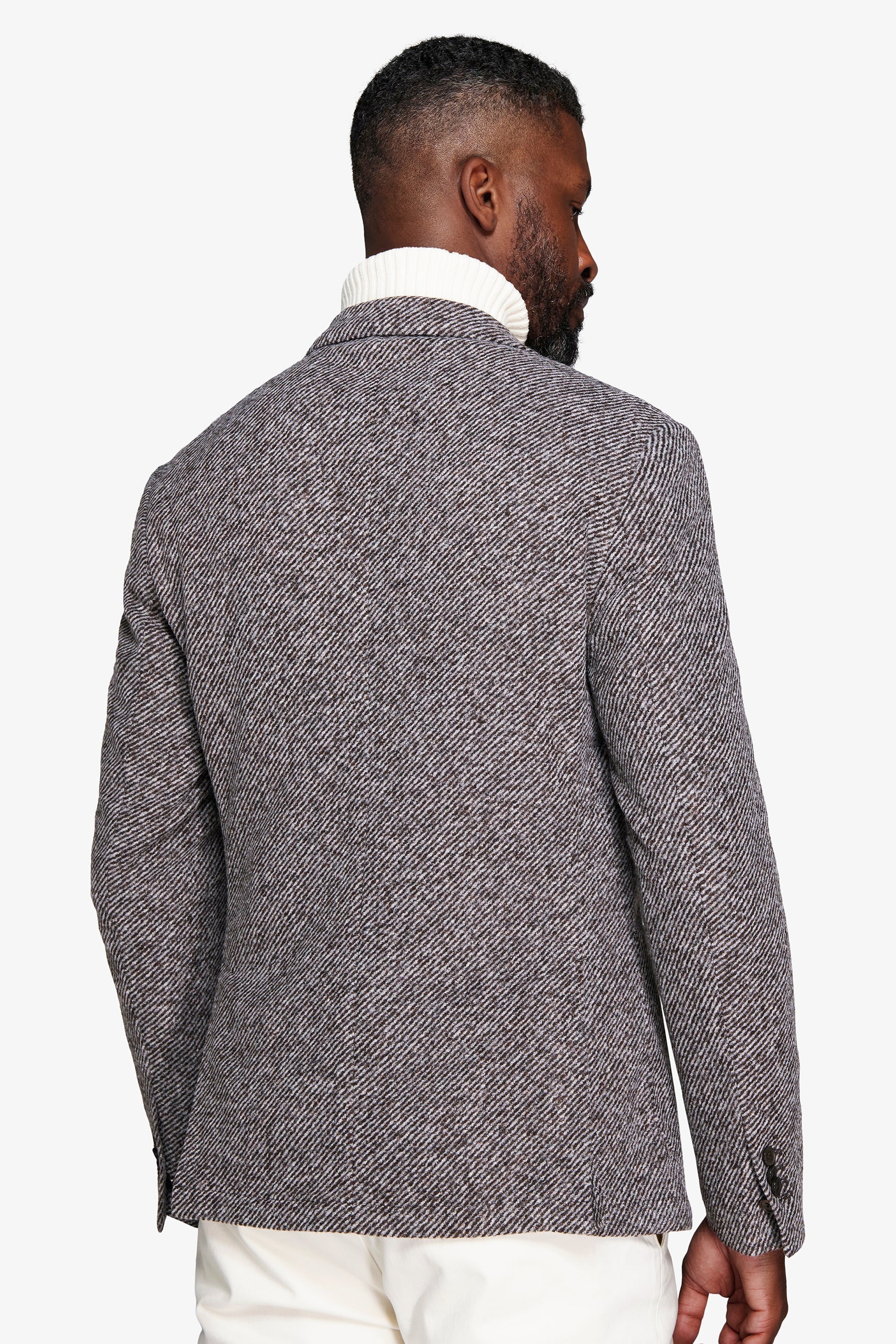 Veste en jersey motif diagonal gris souris