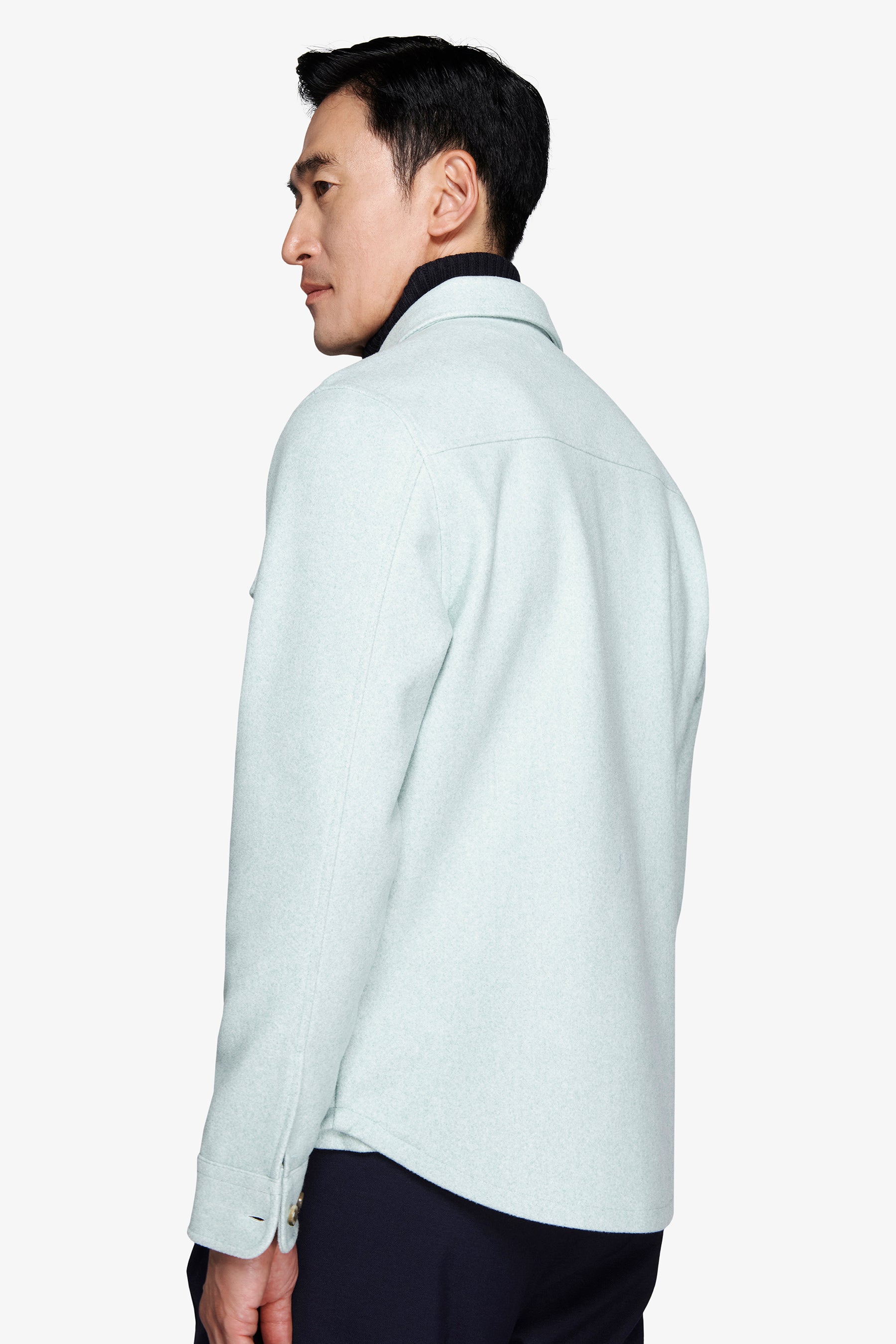 Surchemise vert d'eau effet flanelle