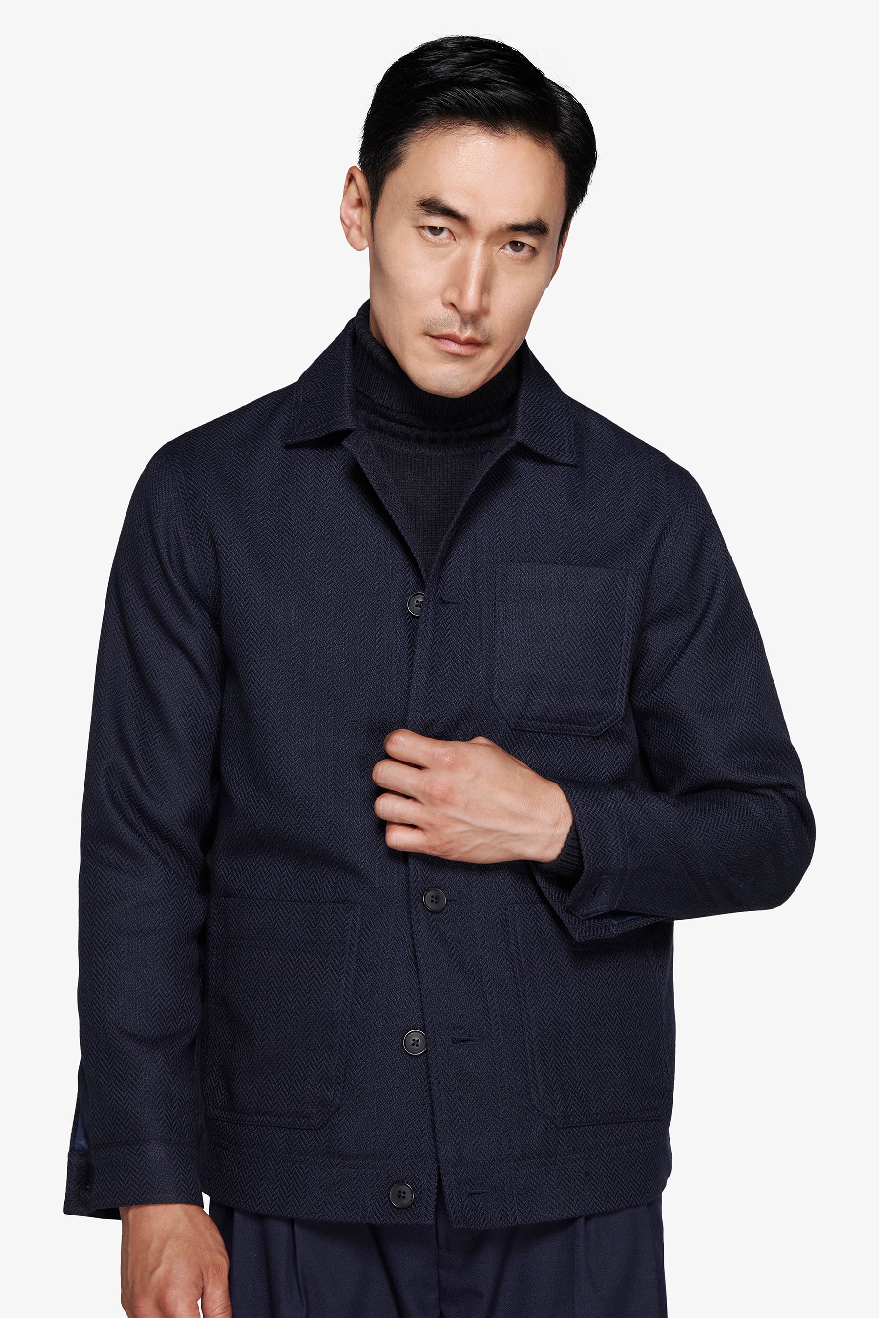 Giubbotto corto Herringbone blu