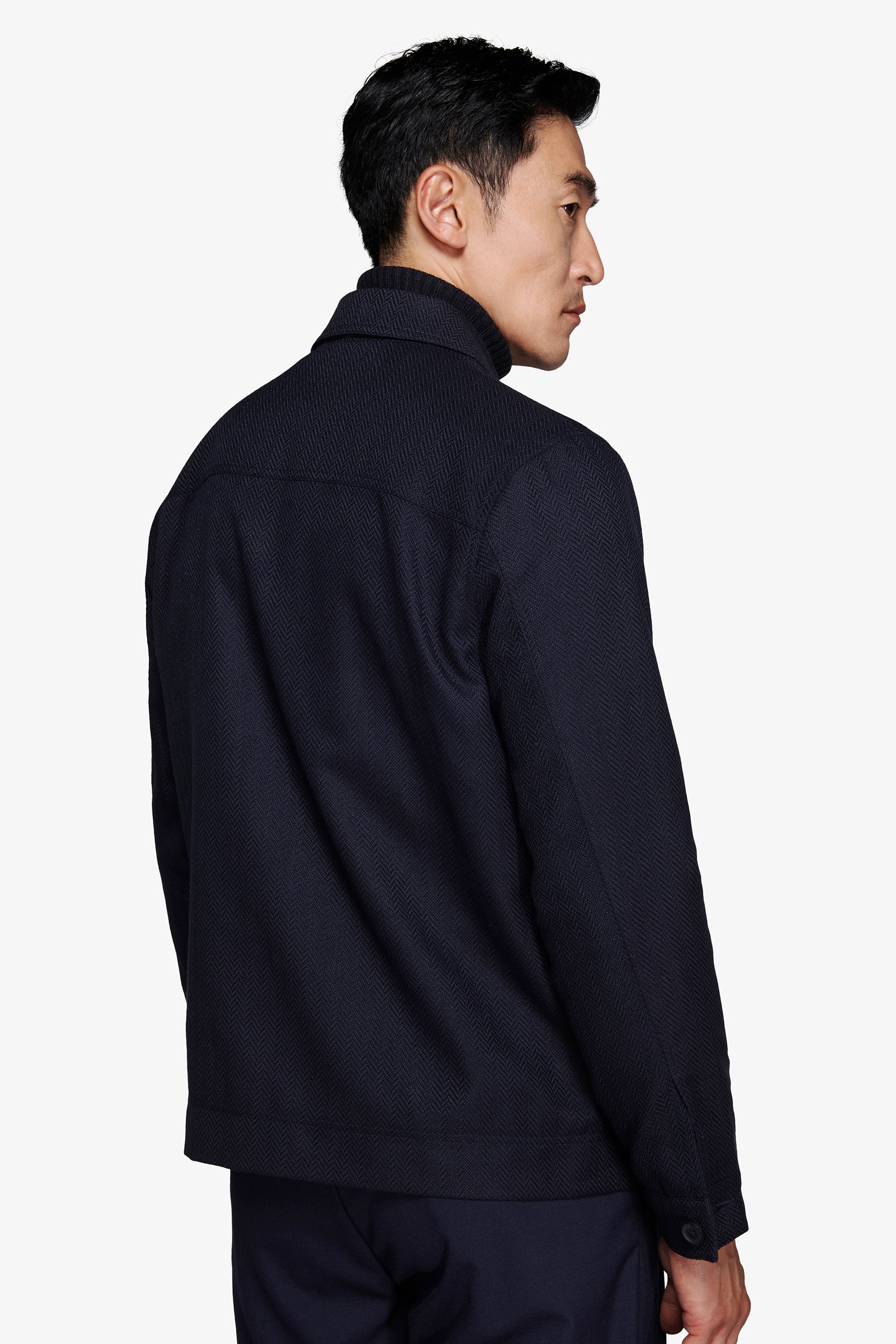 Giubbotto corto Herringbone blu