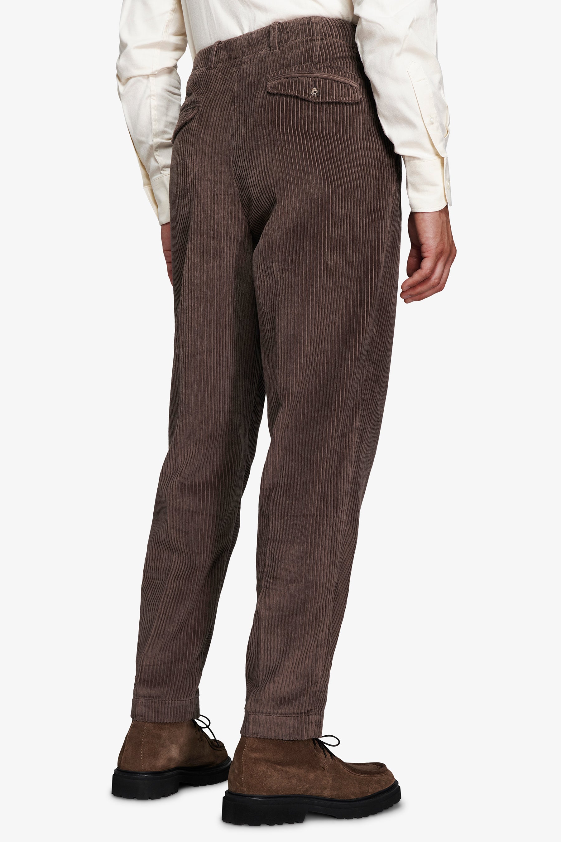 DNJ Taupe wide rib corduroy trousers