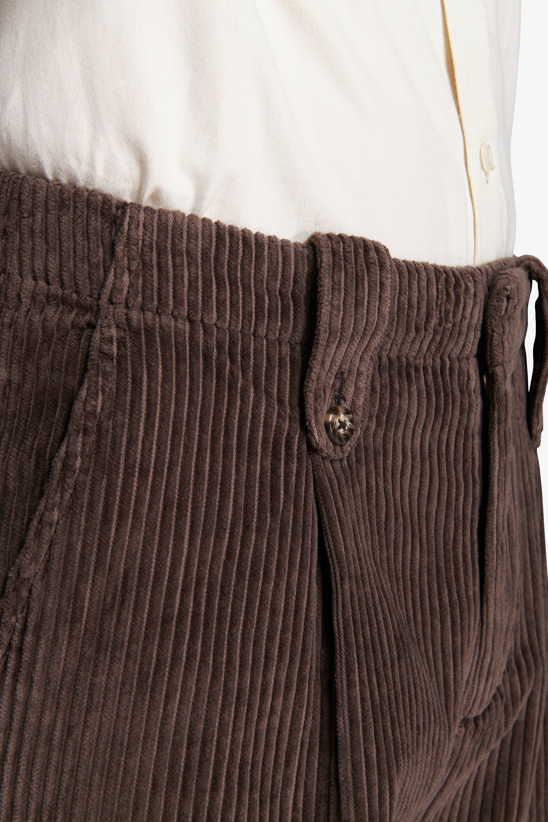 DNJ Taupe wide rib corduroy trousers