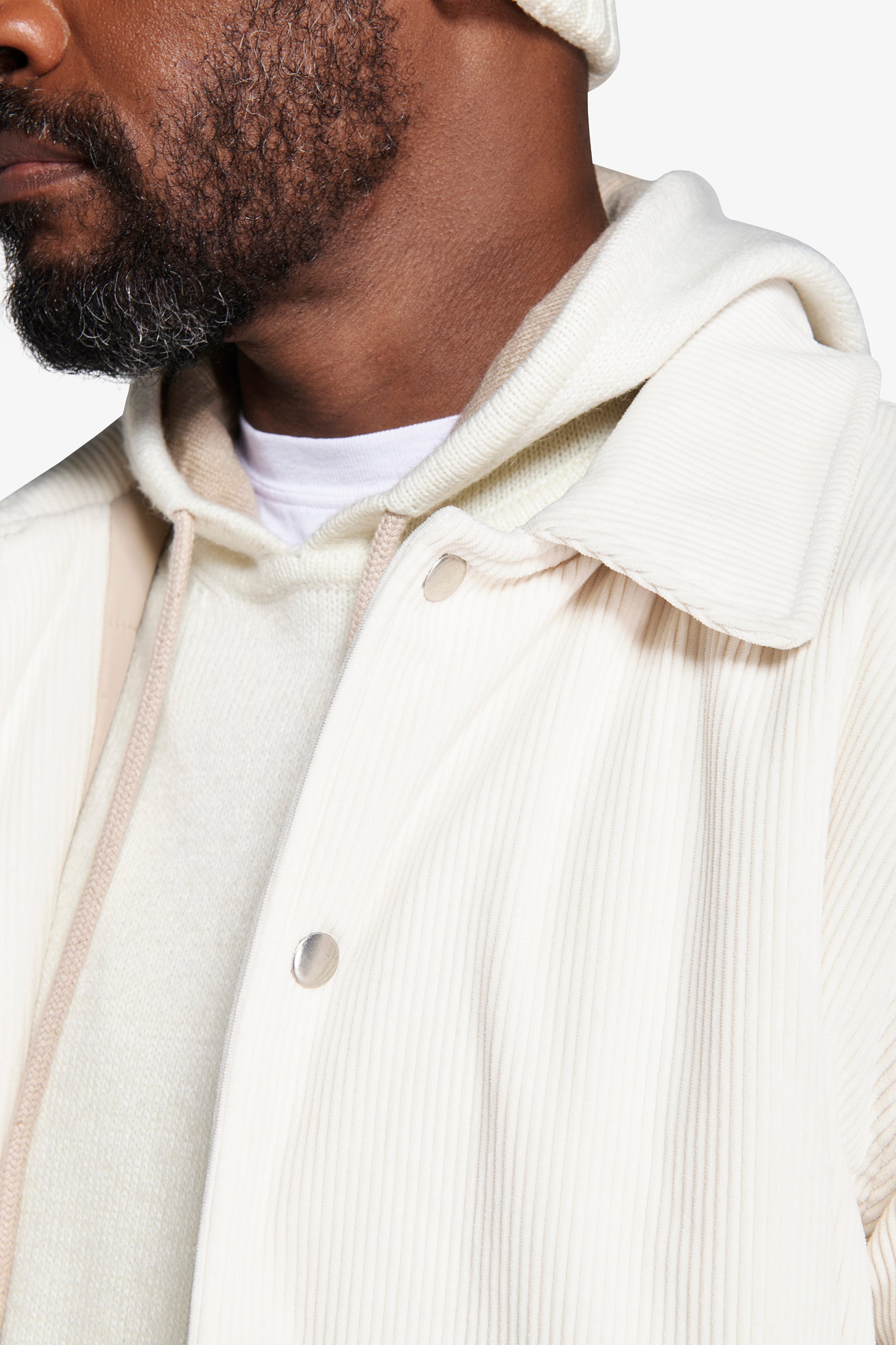 DNJ Cream corduroy bomber jacket