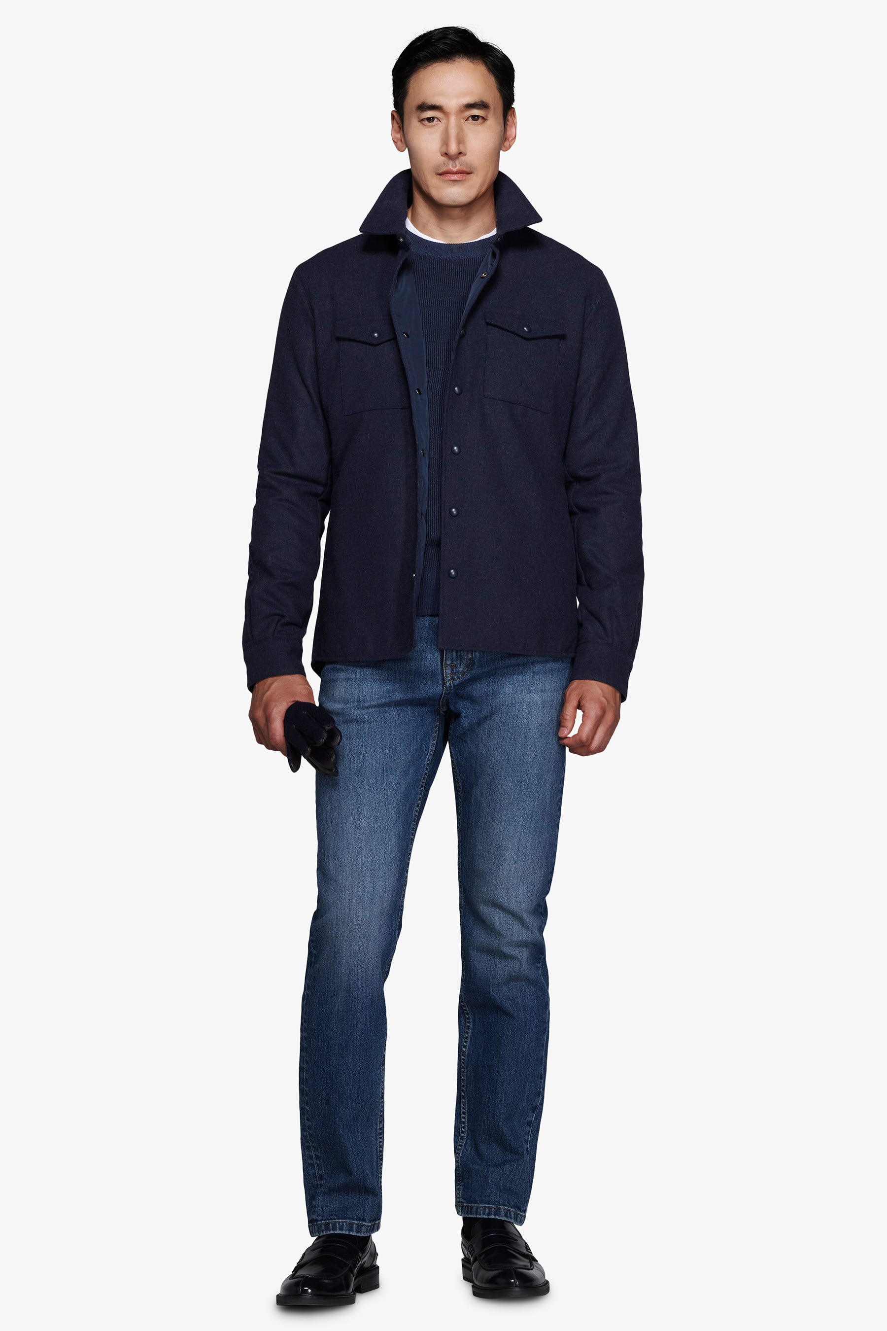 Overshirt effetto flanella melange avion-Dan John