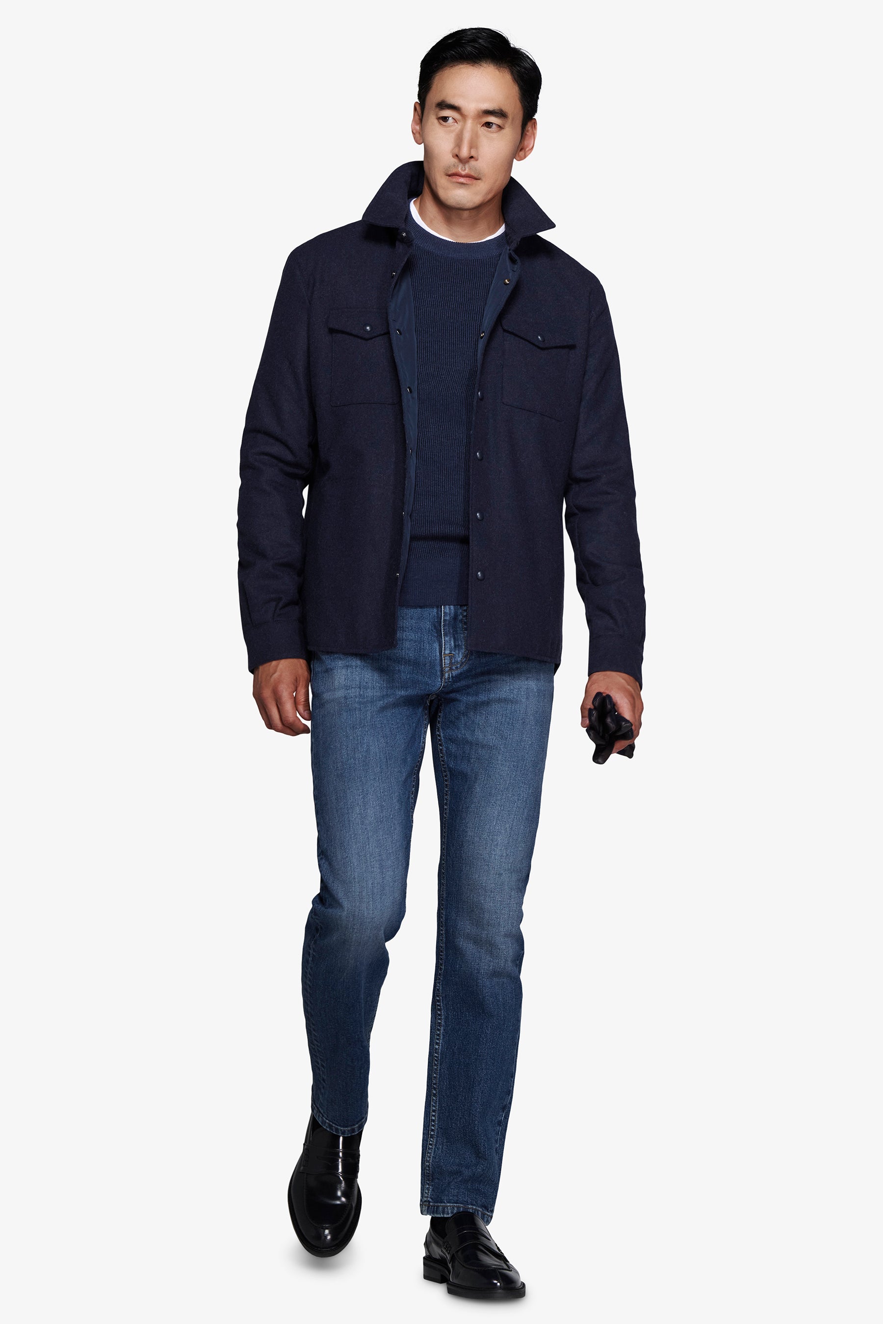 Avion-Overshirt mit Melange-Flanelleffekt