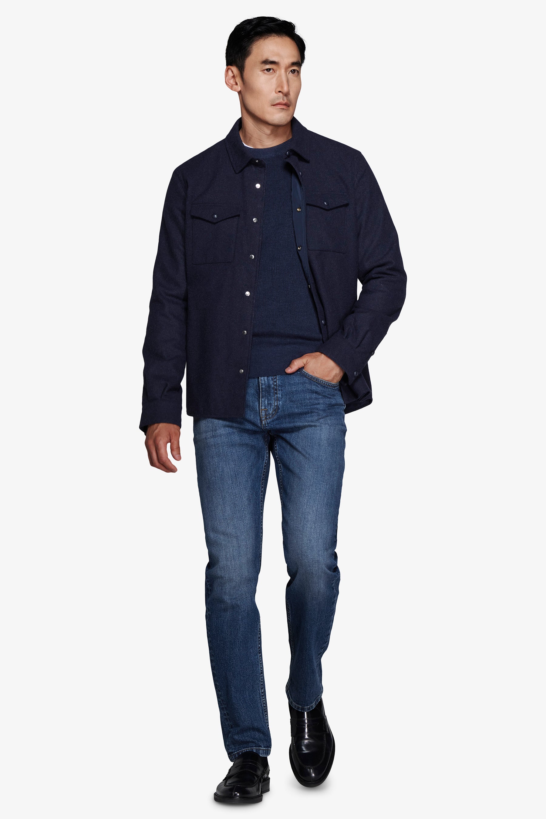 Avion-Overshirt mit Melange-Flanelleffekt