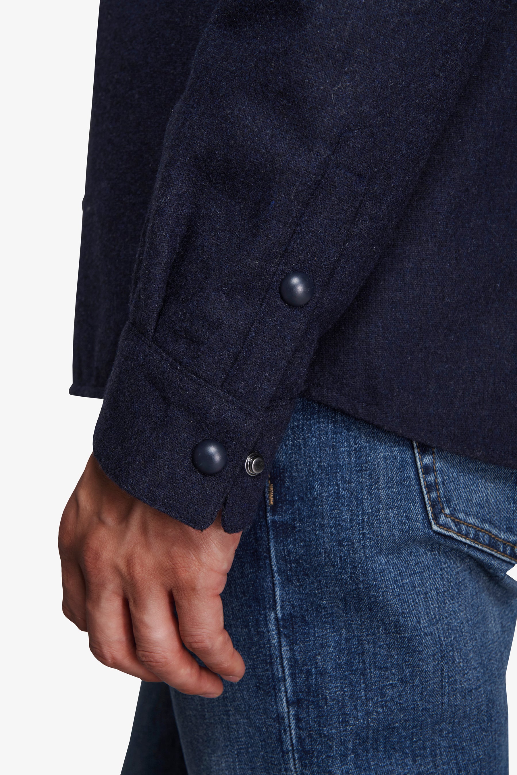 Avion-Overshirt mit Melange-Flanelleffekt