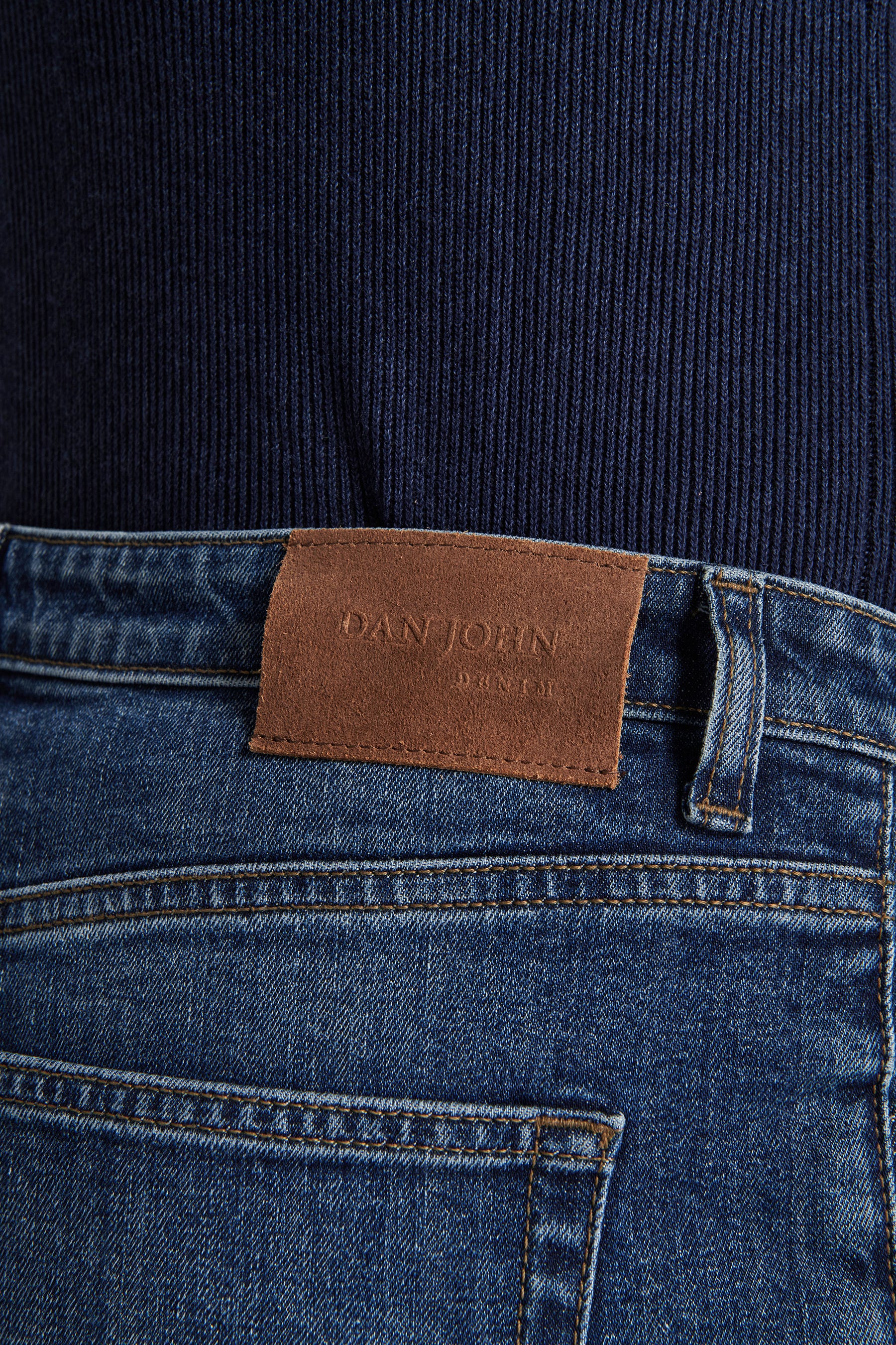 Pantaloni denim blu medio-Dan John