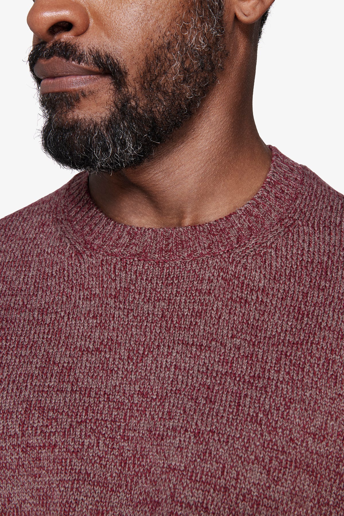 Maglia girocollo mouline' bordeaux