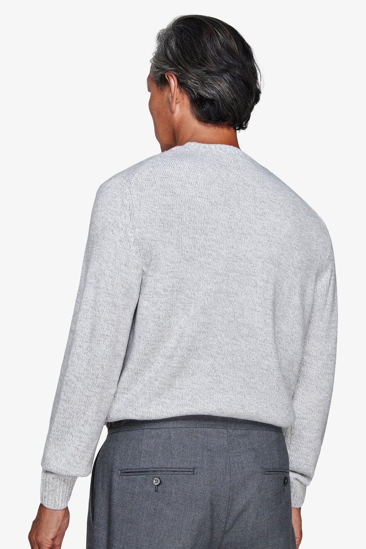 Maglia girocollo mouline' grigia