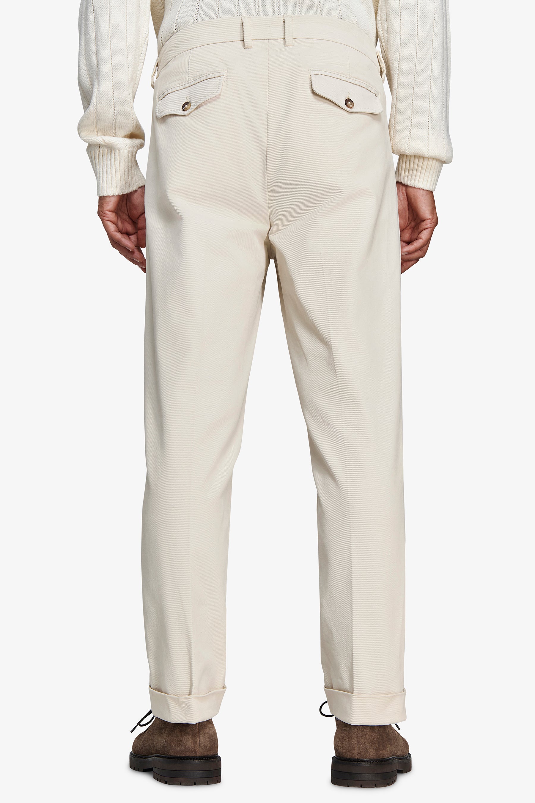 Pantaloni cavalry straight fit panna