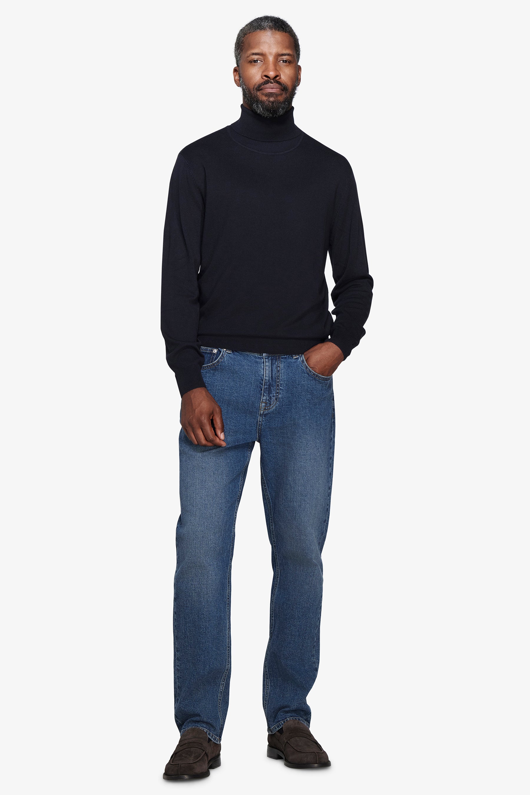 Maglia dolcevita basic blu
