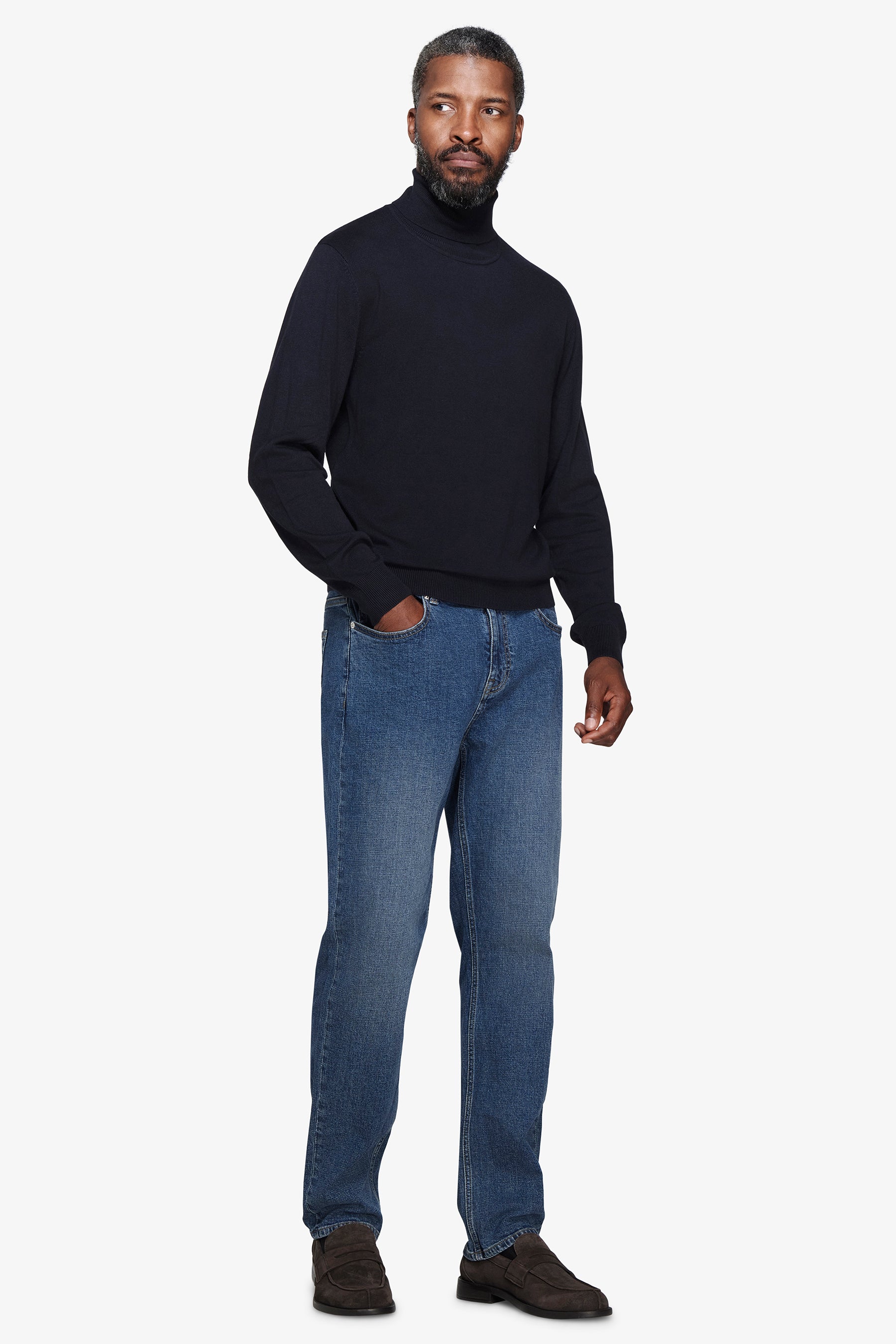 Maglia dolcevita basic blu